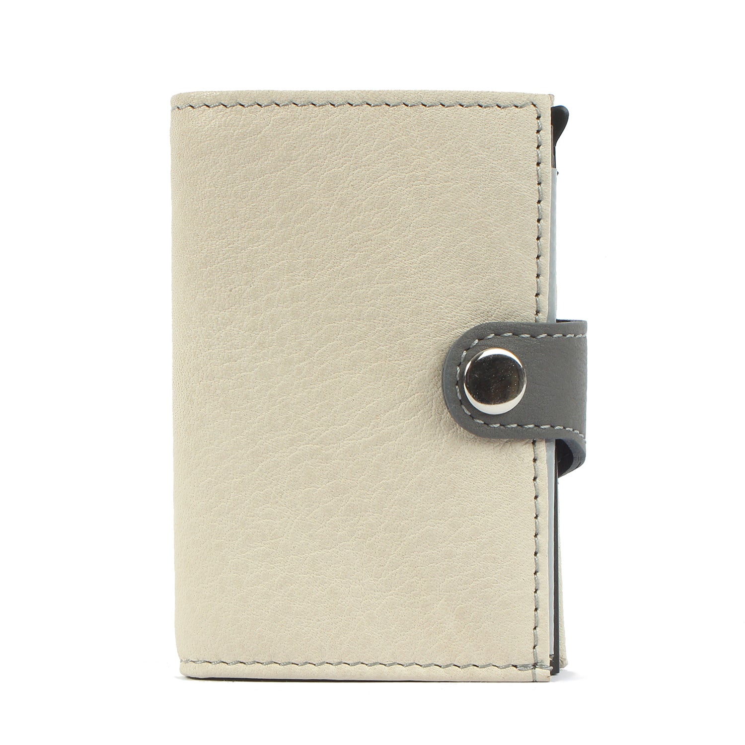 7clouds noonyu single leather  popup RFID wallet front white