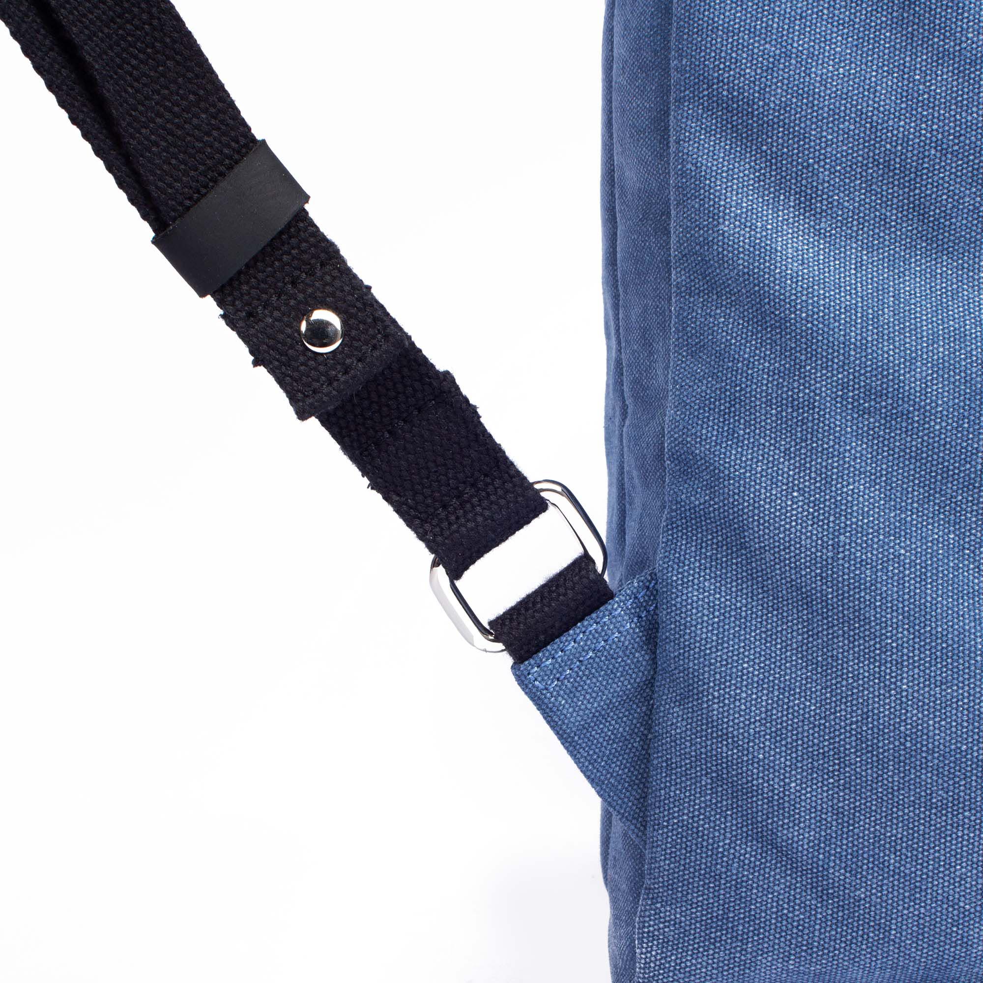 Margelisch Rashmi 1 Canvas denim Laptopbackpack detail belt