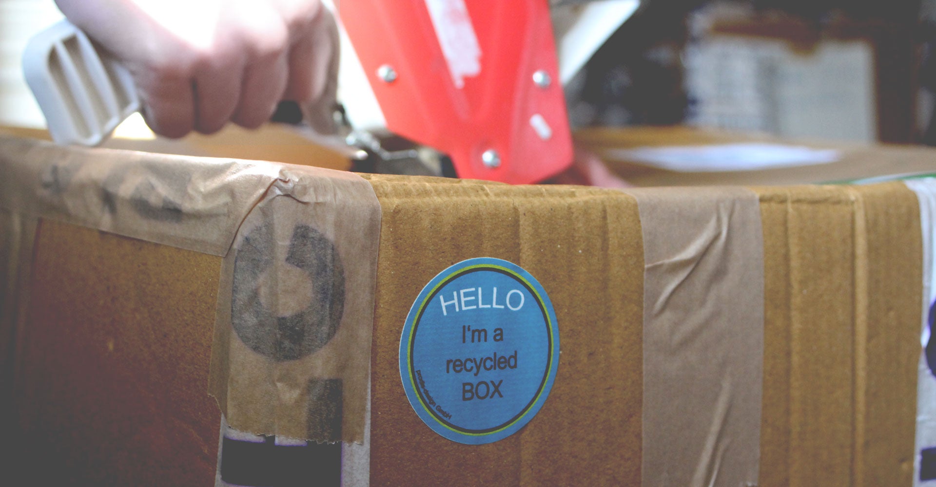 Margelisch Hello sticker recycled box