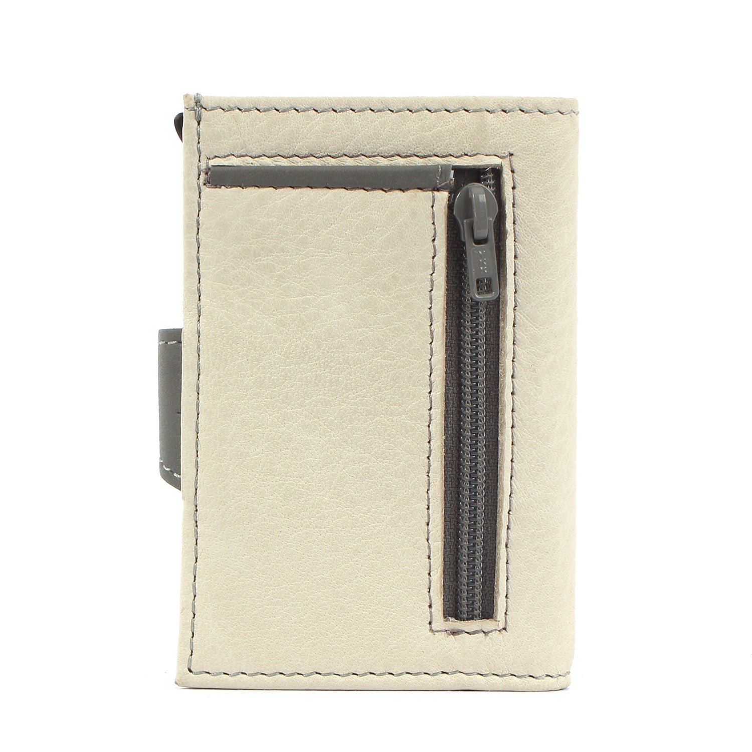 7clouds noonyu single leather  popup RFID wallet back white