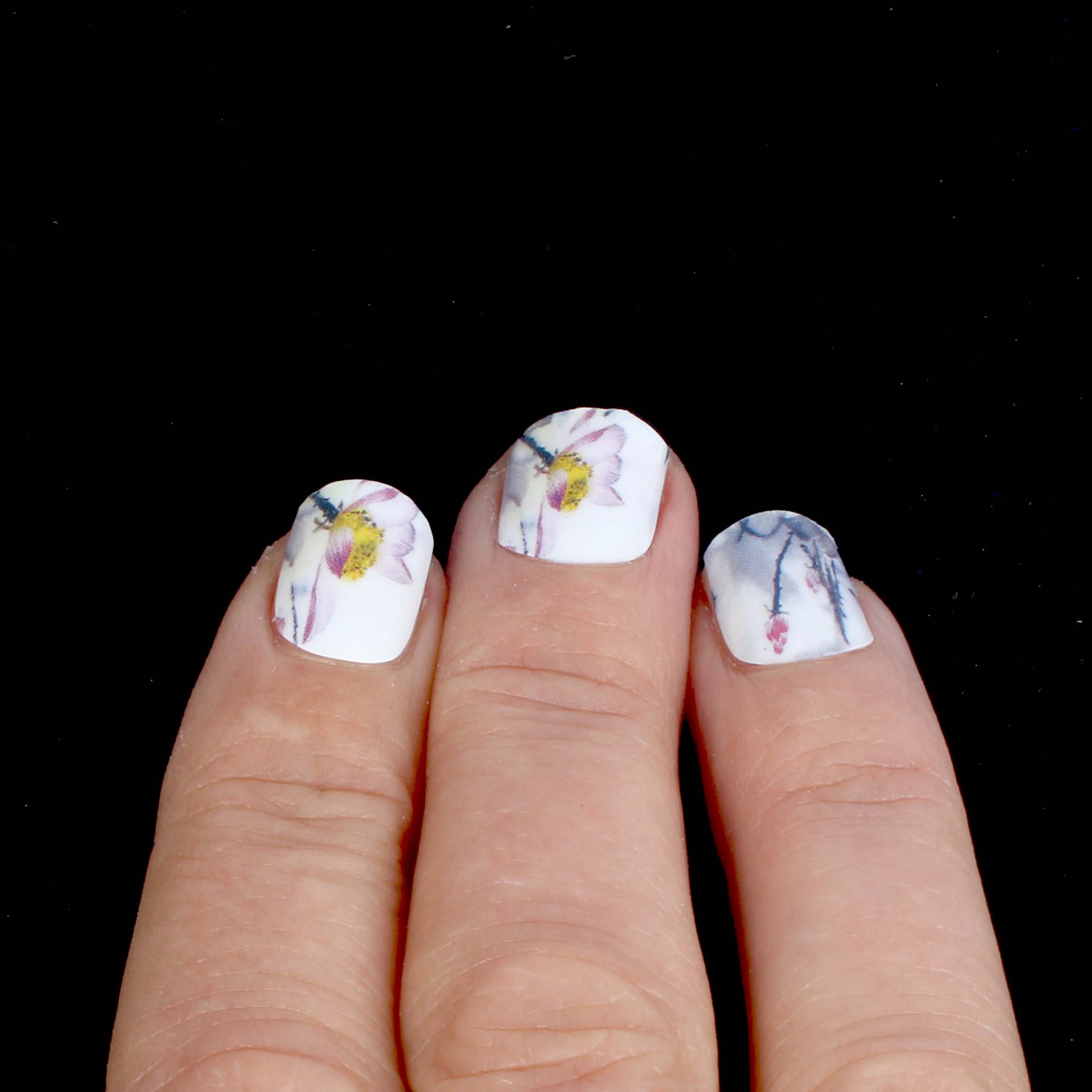 Laued nail wraps-flower mood-kimono-fingers