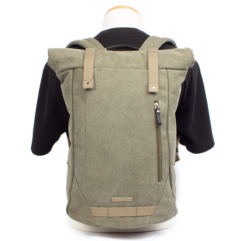 Margelisch Mevoc 1 Laptop Rolltoprucksack Canvas grün swiss design