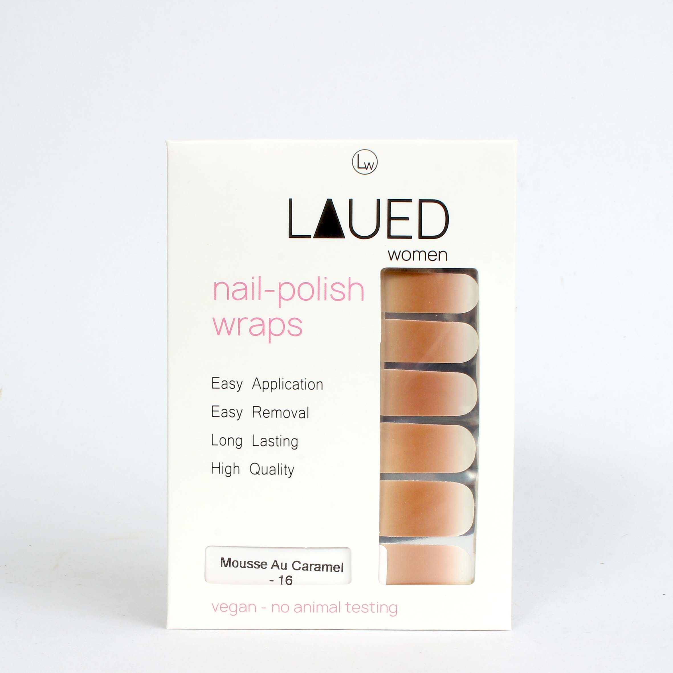 Laued Nagelfolien brown mousse au caramel Verpackung