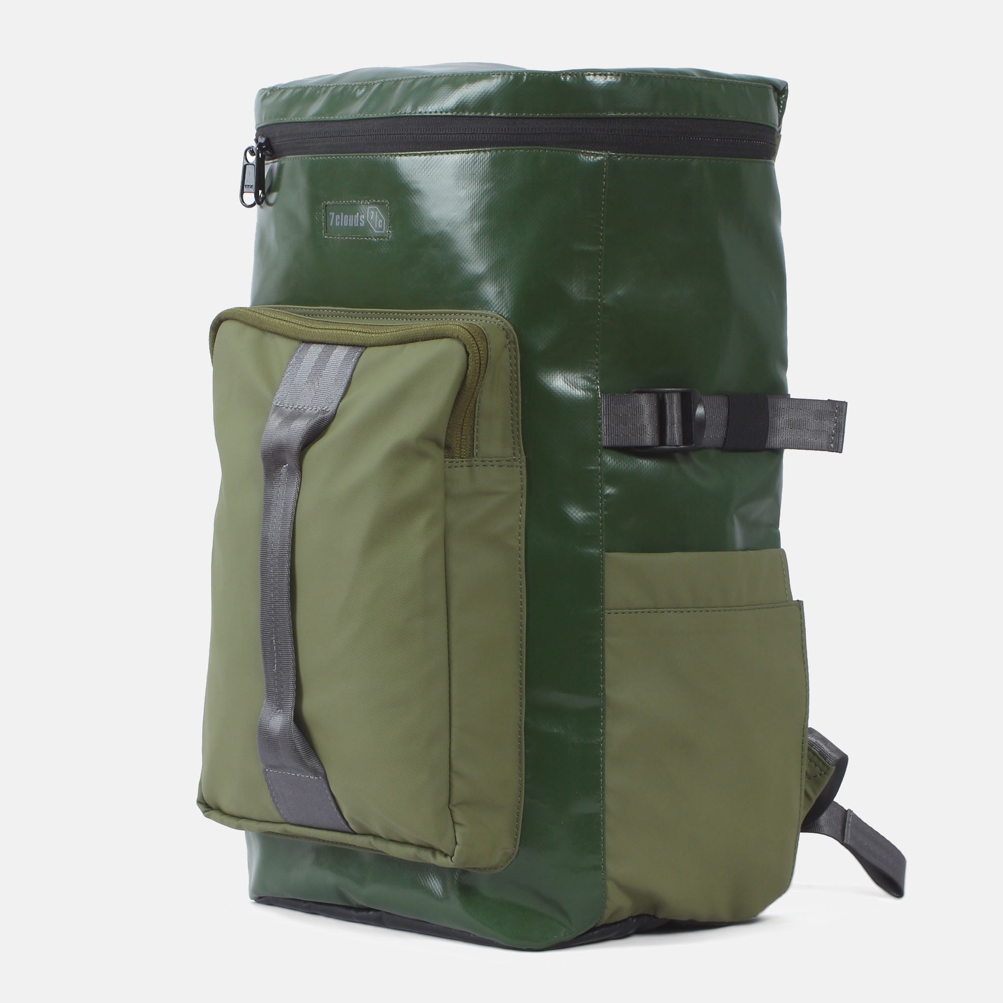 7clouds laptop backpack Heloy 7.1 jungle green-mud green angle