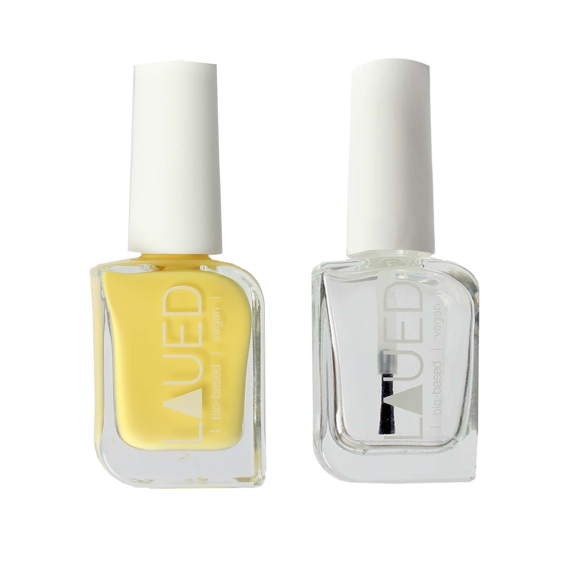 LAUED - Sunrise 01 - TopCoat 01 / Set 2 Laued nailpolish bio-based vegan set 2 yellow top coat