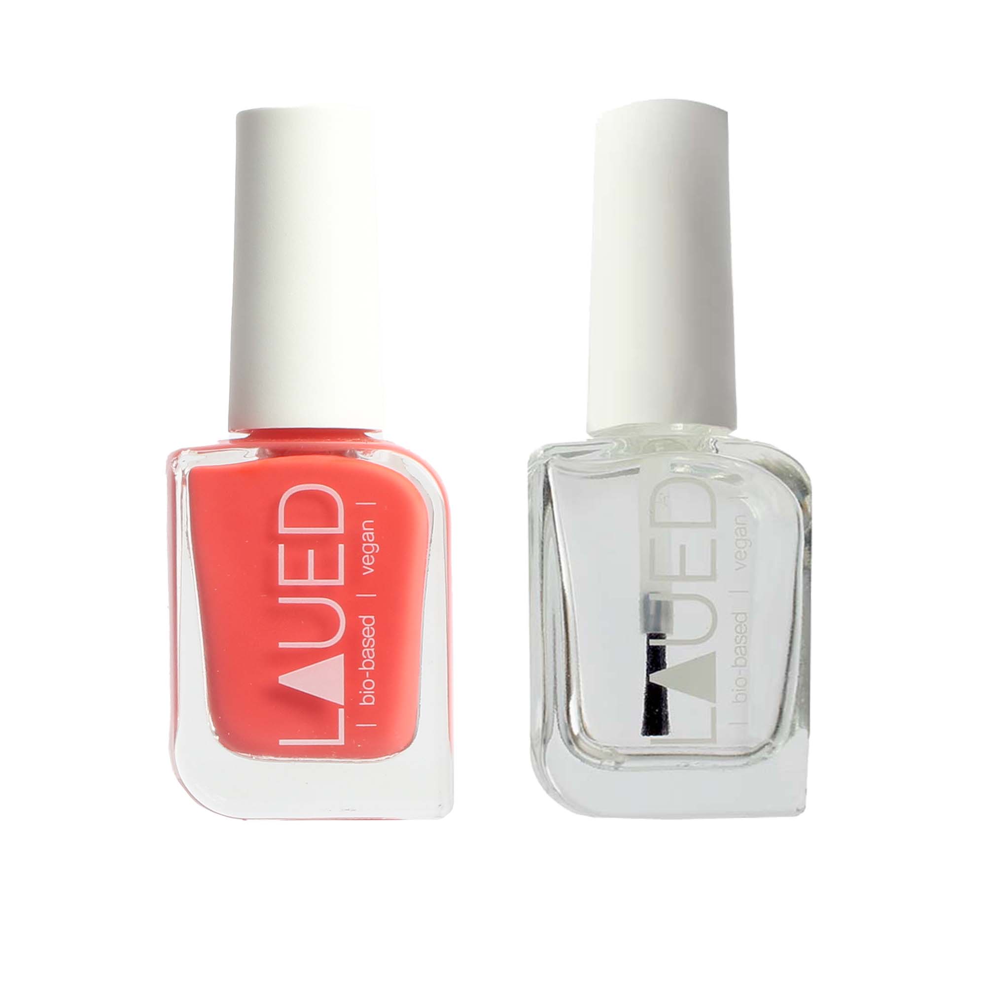 LAUED -Fire 01 - TopCoat 01 / Set 2 Laued nailpolish bio-based vegan set 2 red top coat