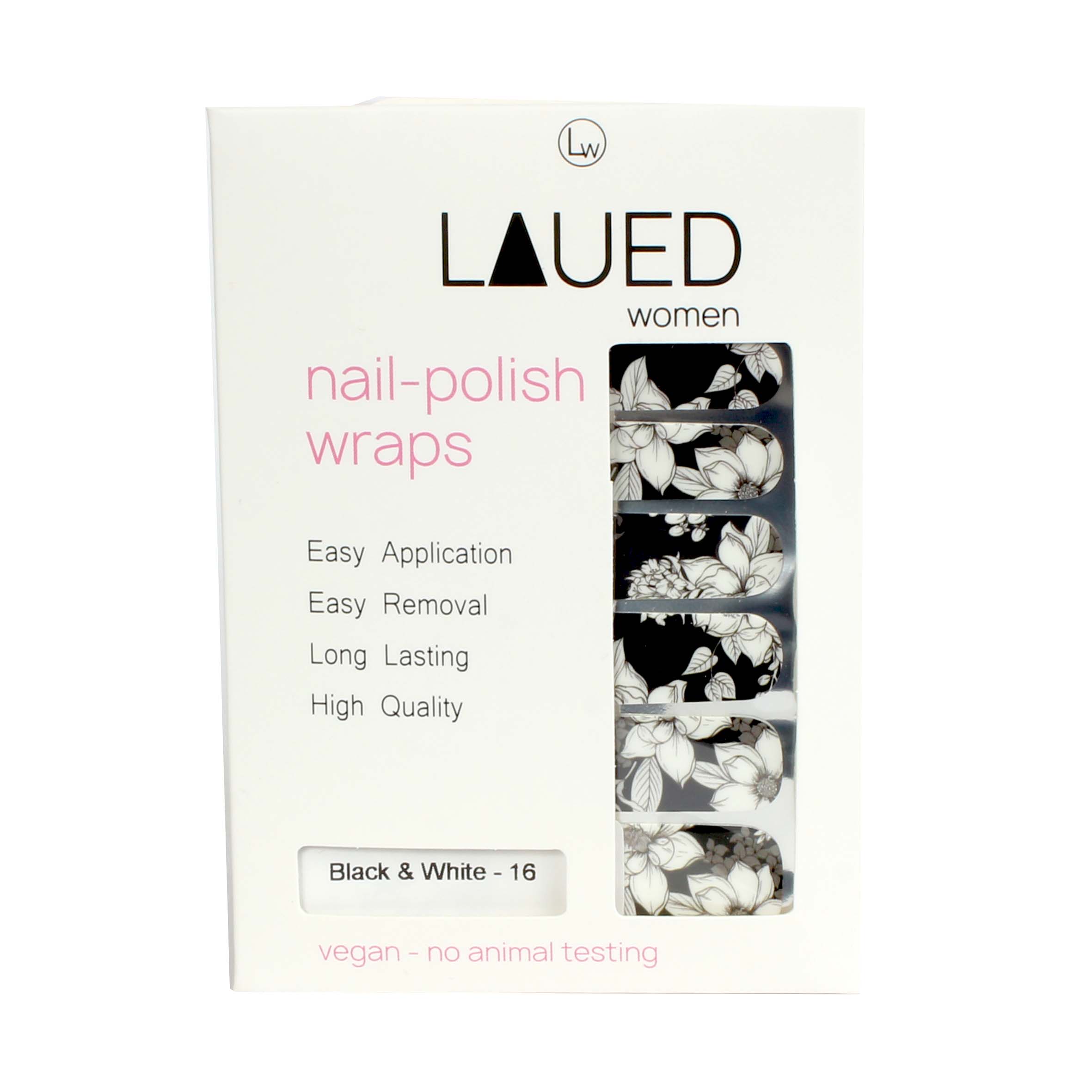 Laued Nagelfolien-flower mood-black and white-packaging