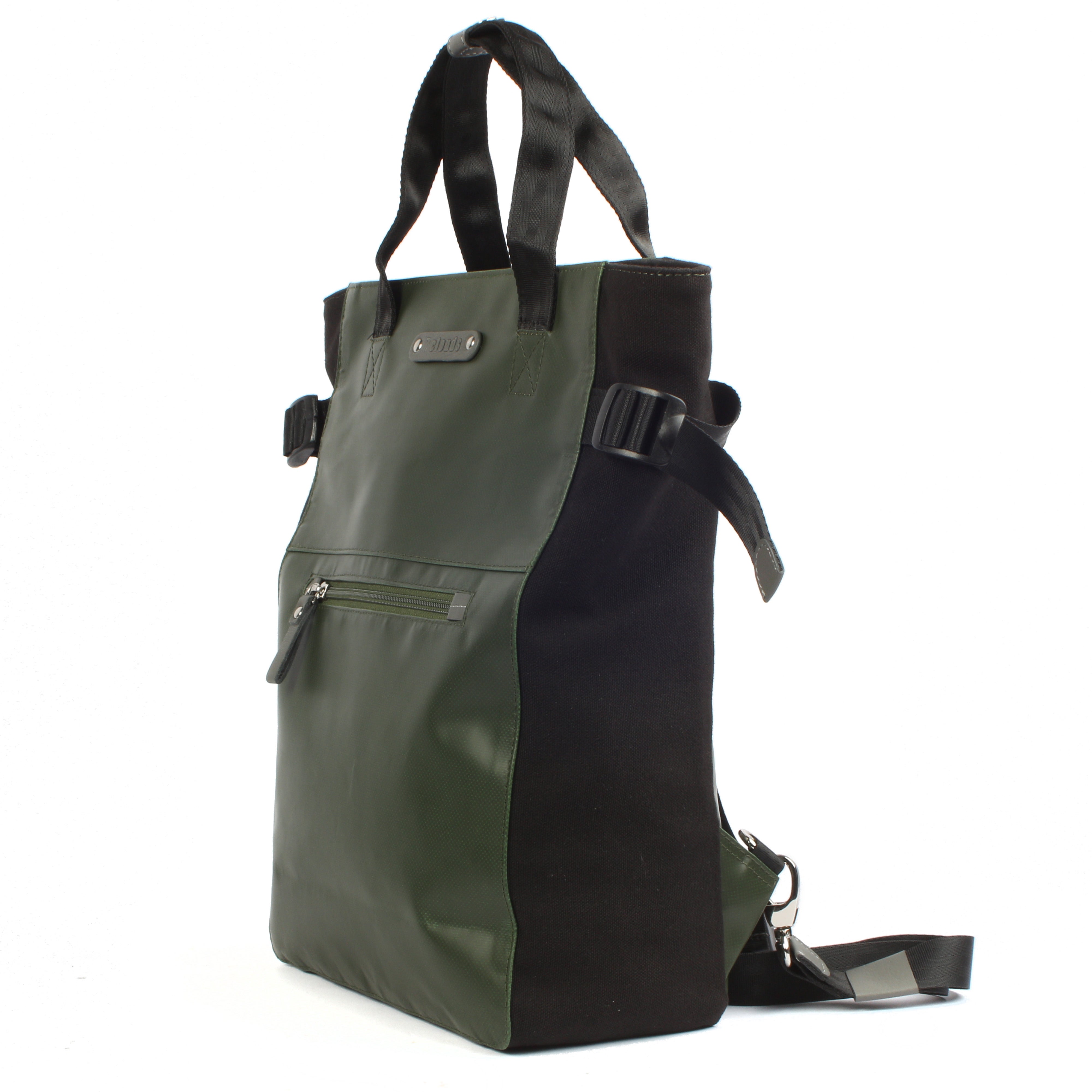 7clouds Mendo 7.4 junglegreen-laptop-shopper-backpack for ladies in RPET fabric-side