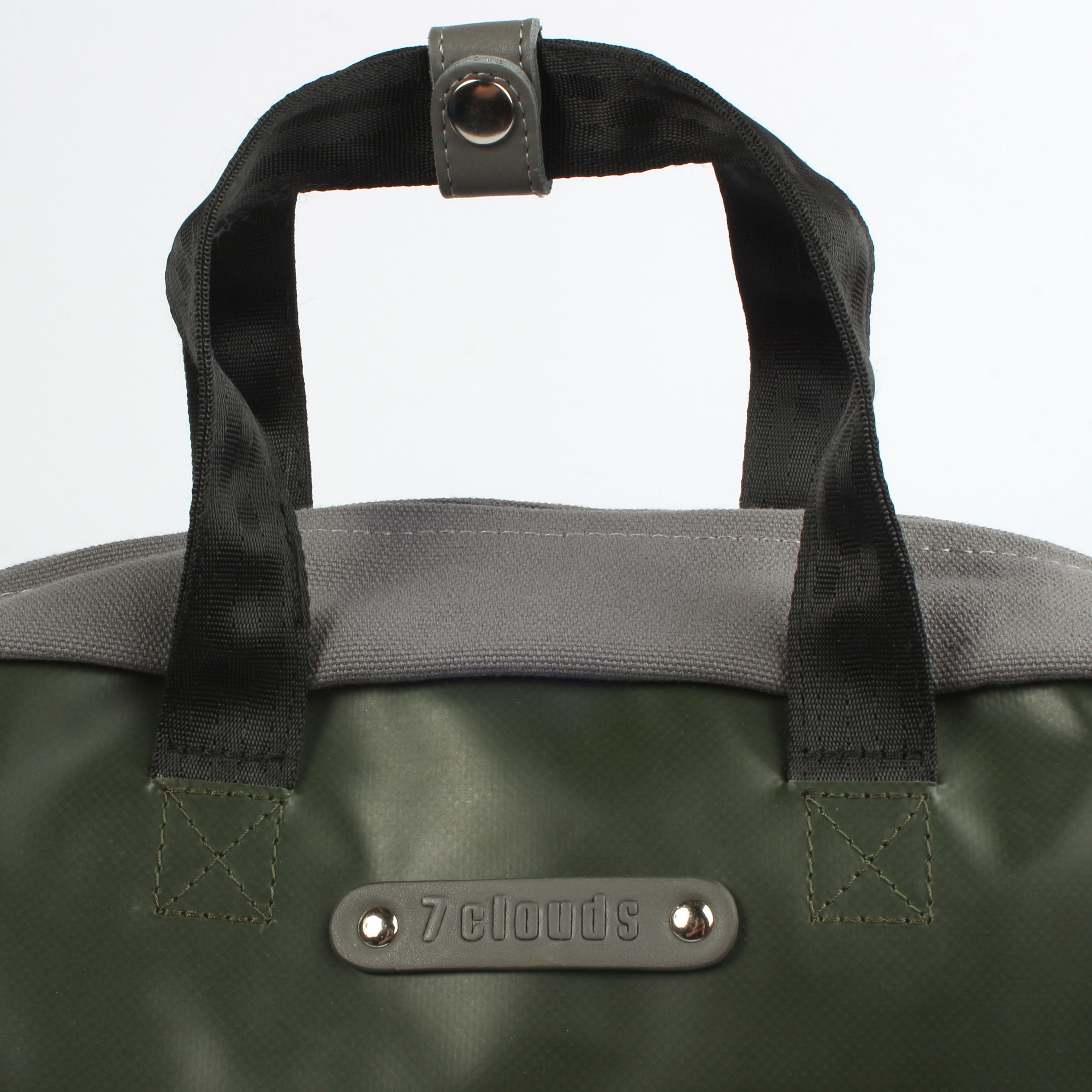 7clouds Neldem 7.2 grey-junglegreen sustainable lady shopper-laptopbackpack handles