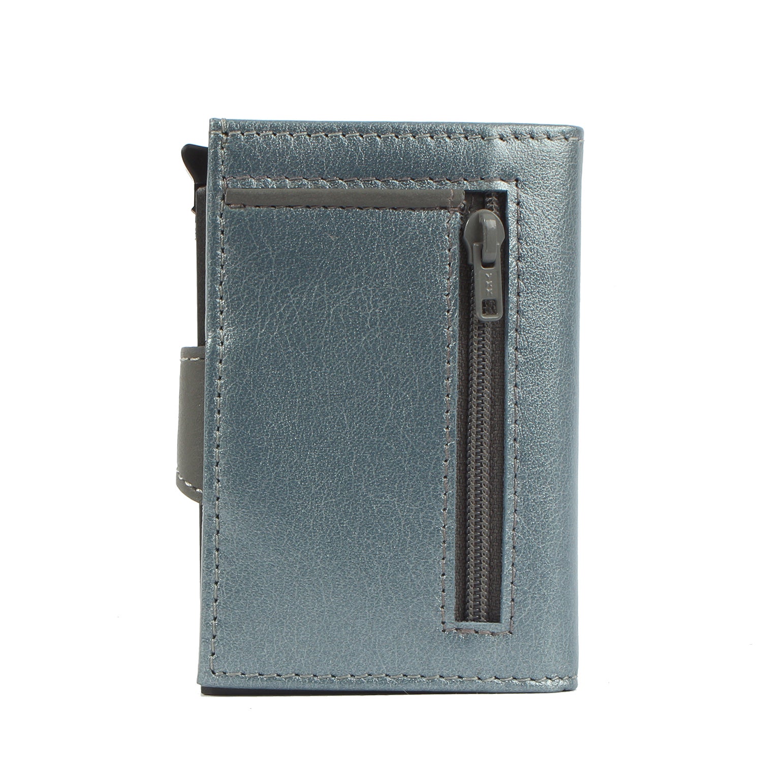 7clouds noonyu single leather  popup RFID wallet back silverblue