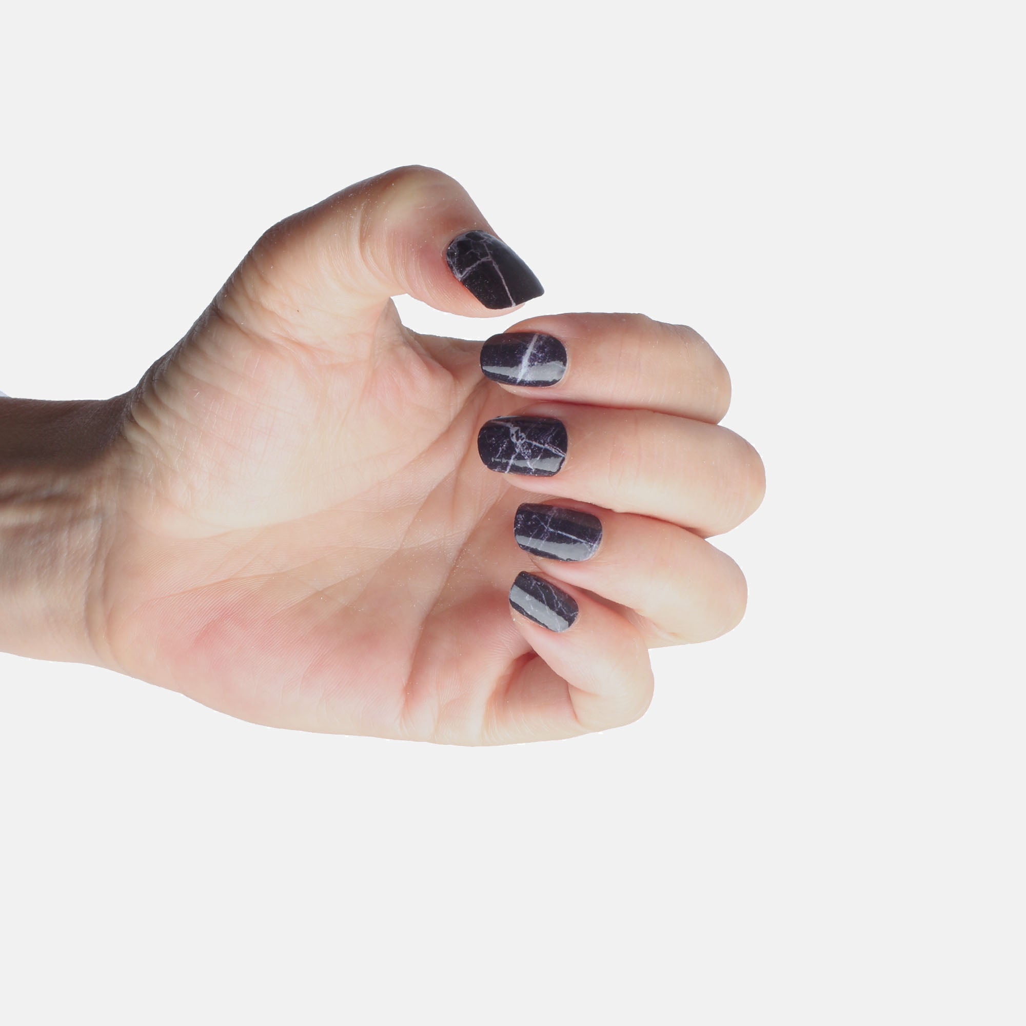 Laued Hand Nagelfolien black marble