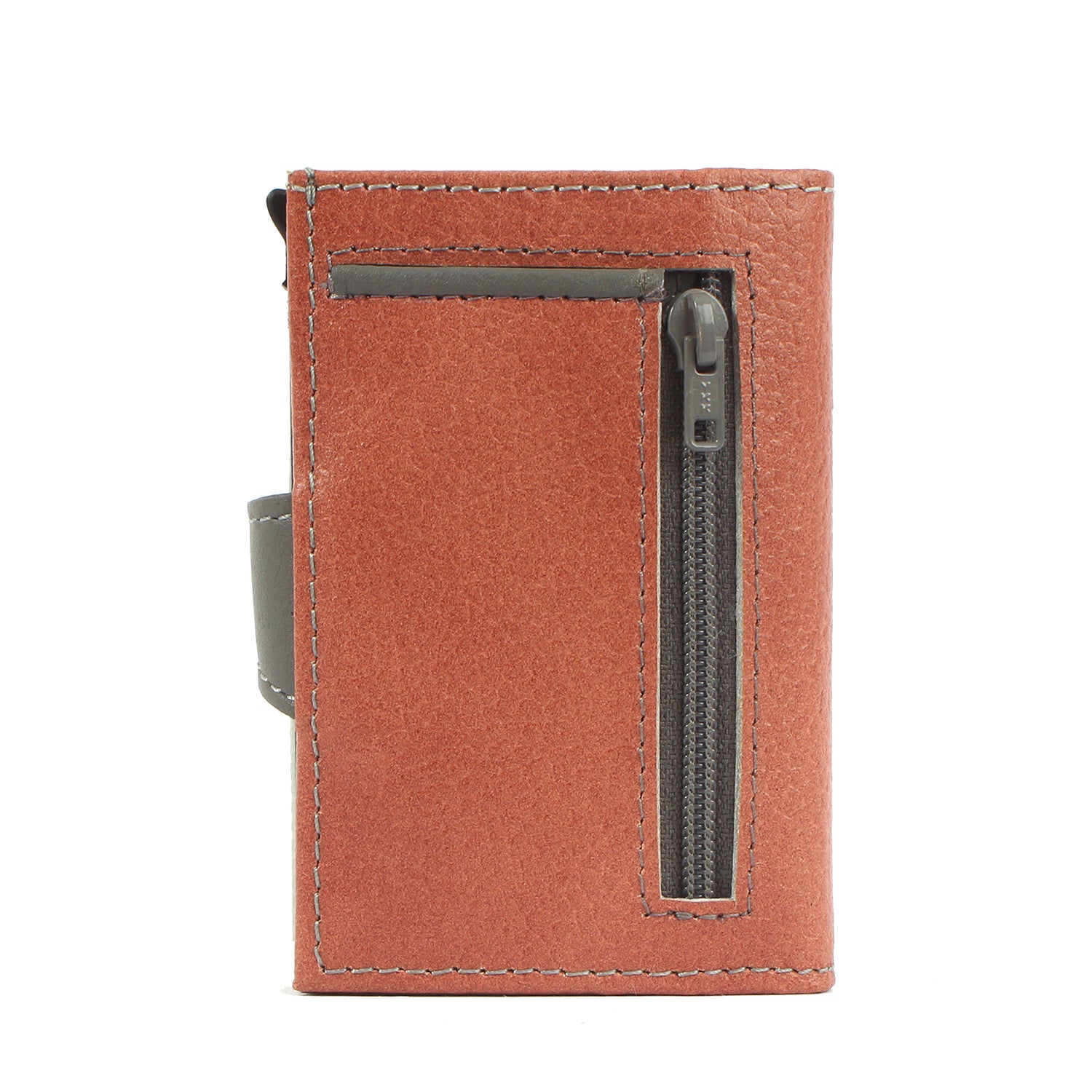 7clouds noonyu single leather  popup RFID wallet back salmon