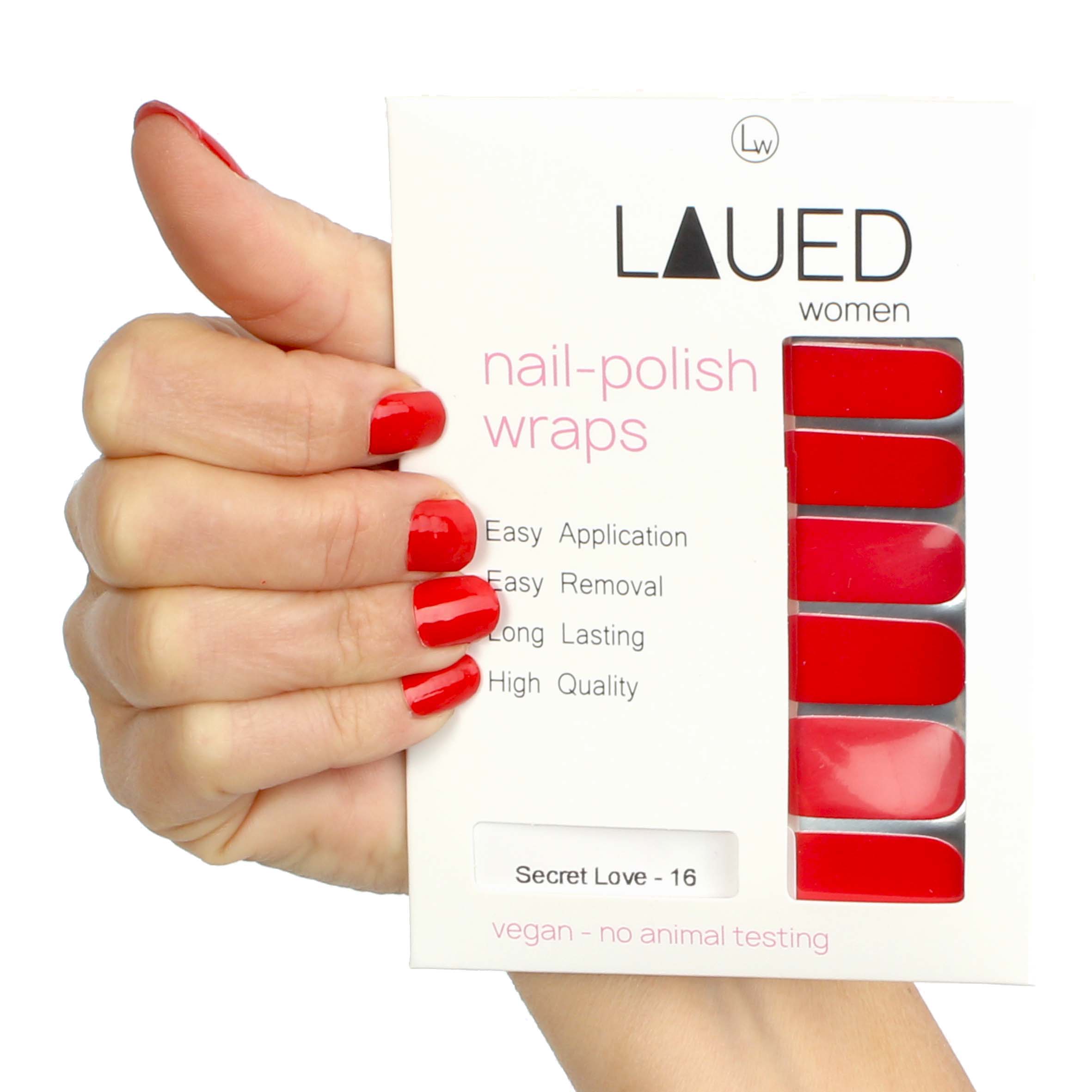 Laued Nagelfolien red secret love Verpackung