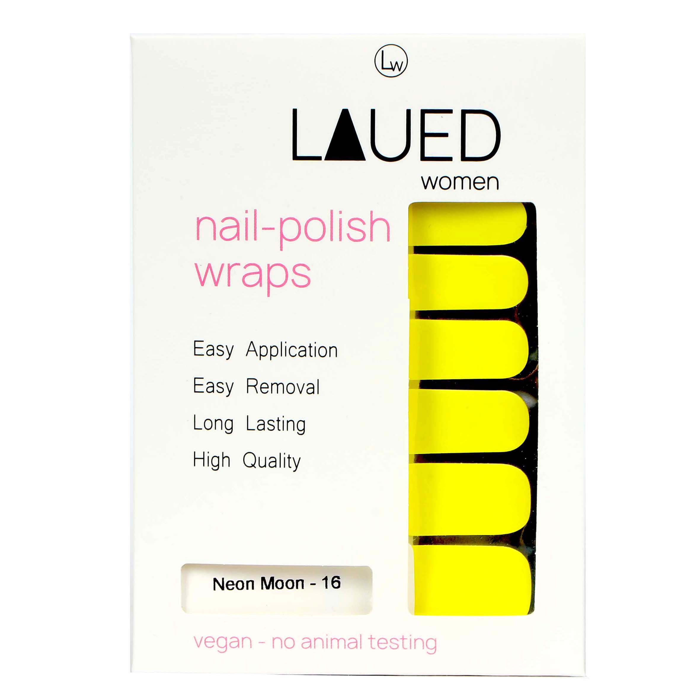 Laued fingernail wraps neon moon packaging