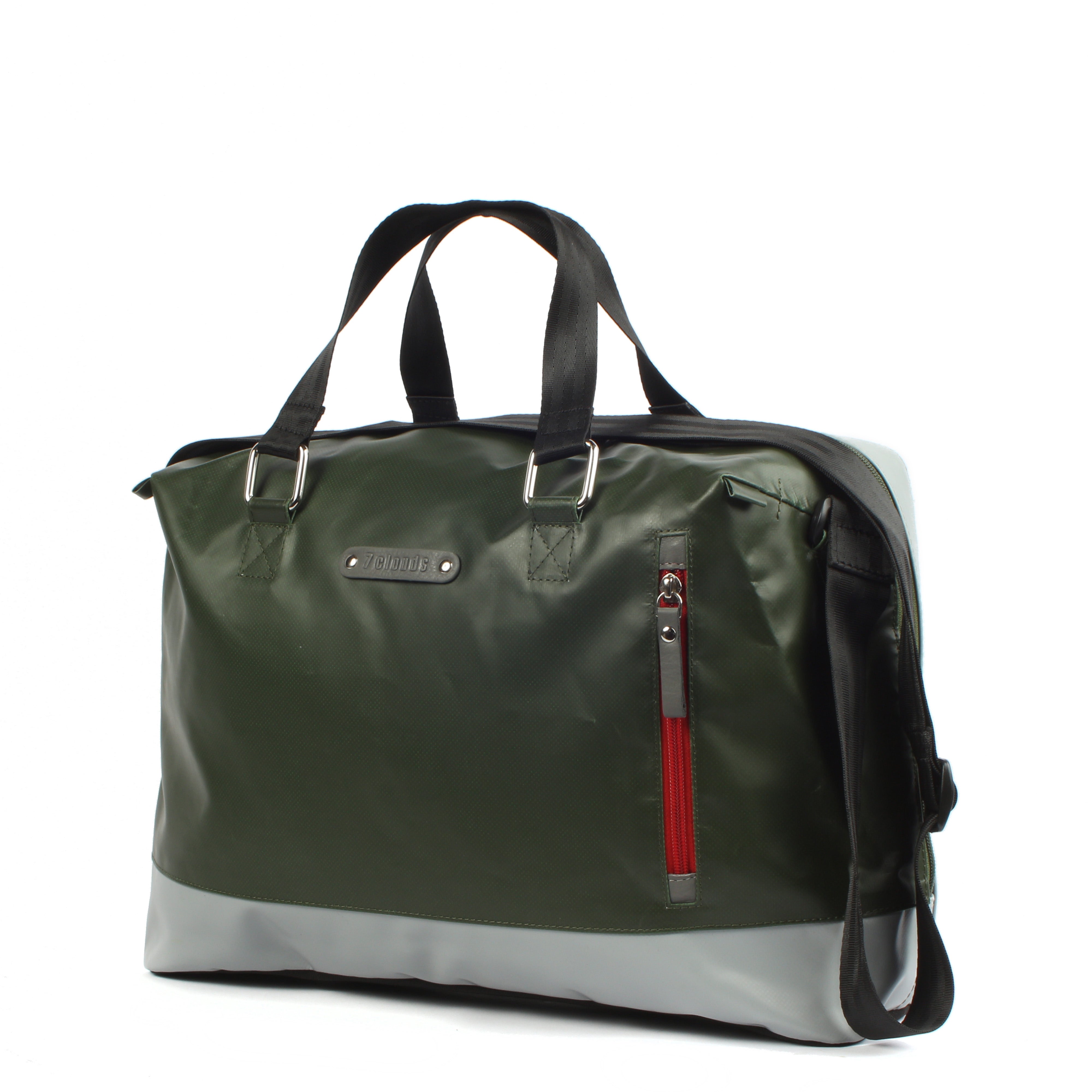 7clouds Arlon 7.1 junglegreen-grey nachhaltie Laptop Bürotasche Front