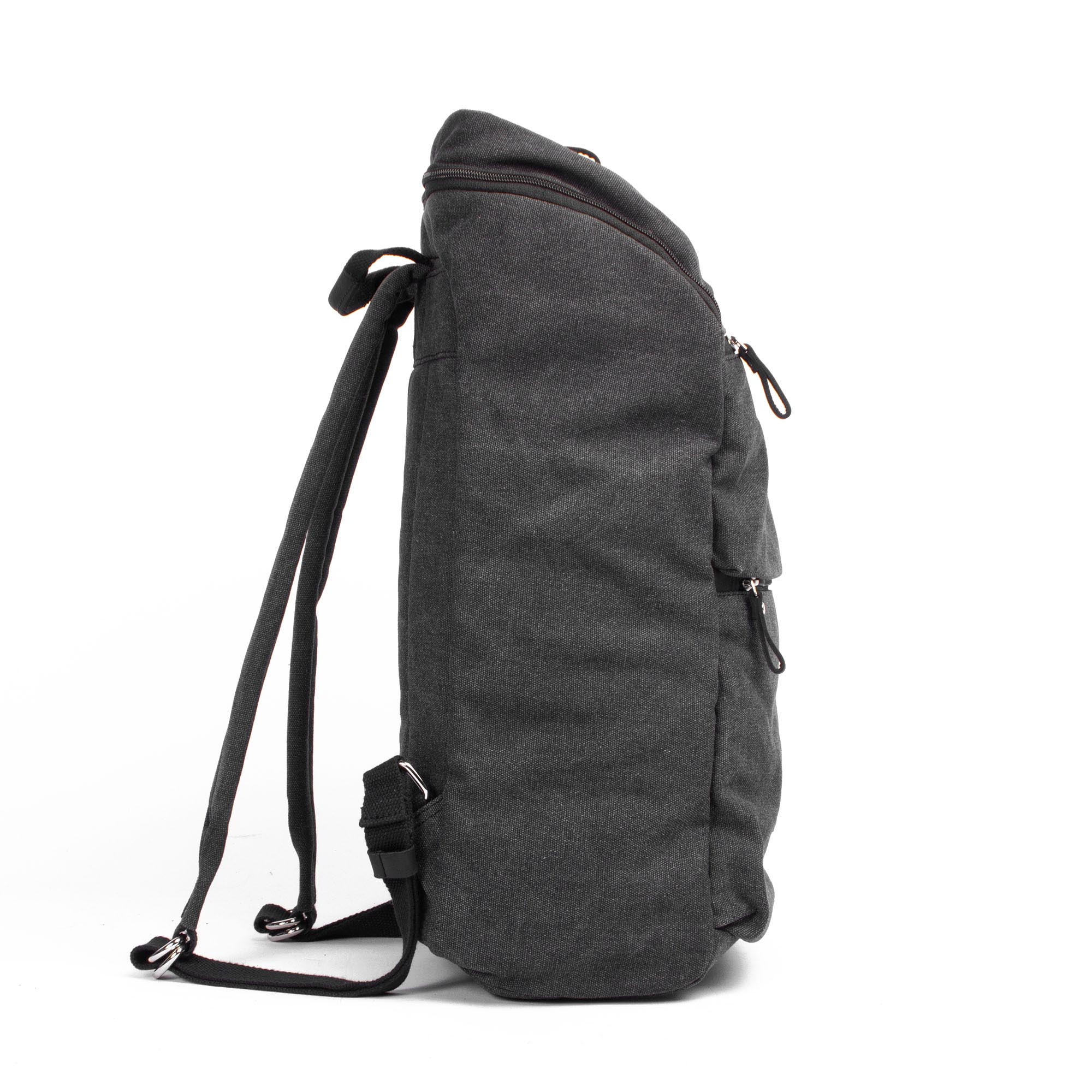 Margelisch Rashmi 1 Canvas charcoal nachhaltiger Laptoprucksack Seitenansicht