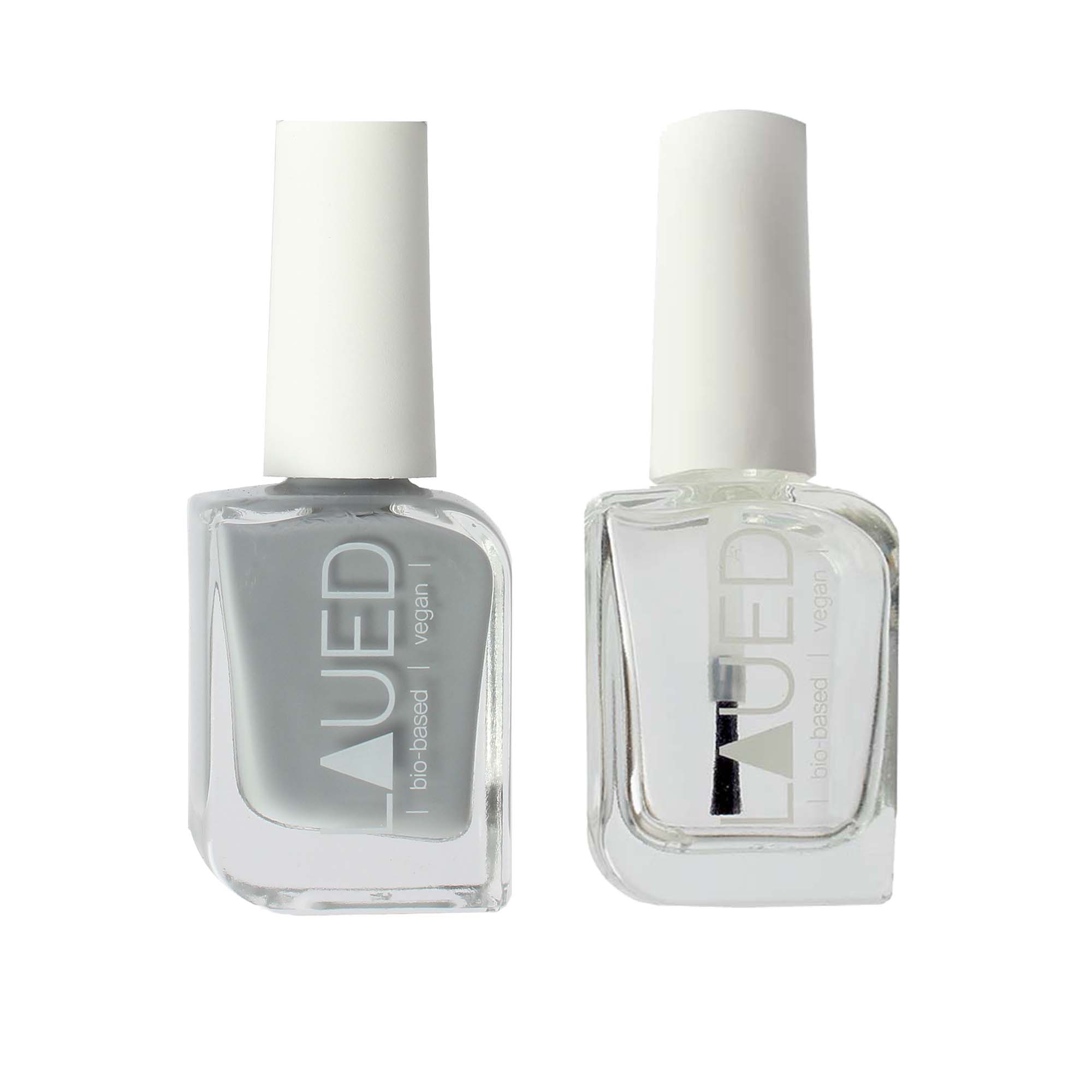 LAUED - Ice 01 - TopCoat 01 / Set 2 Laued nailpolish bio-based vegan set 2 grey top-coat