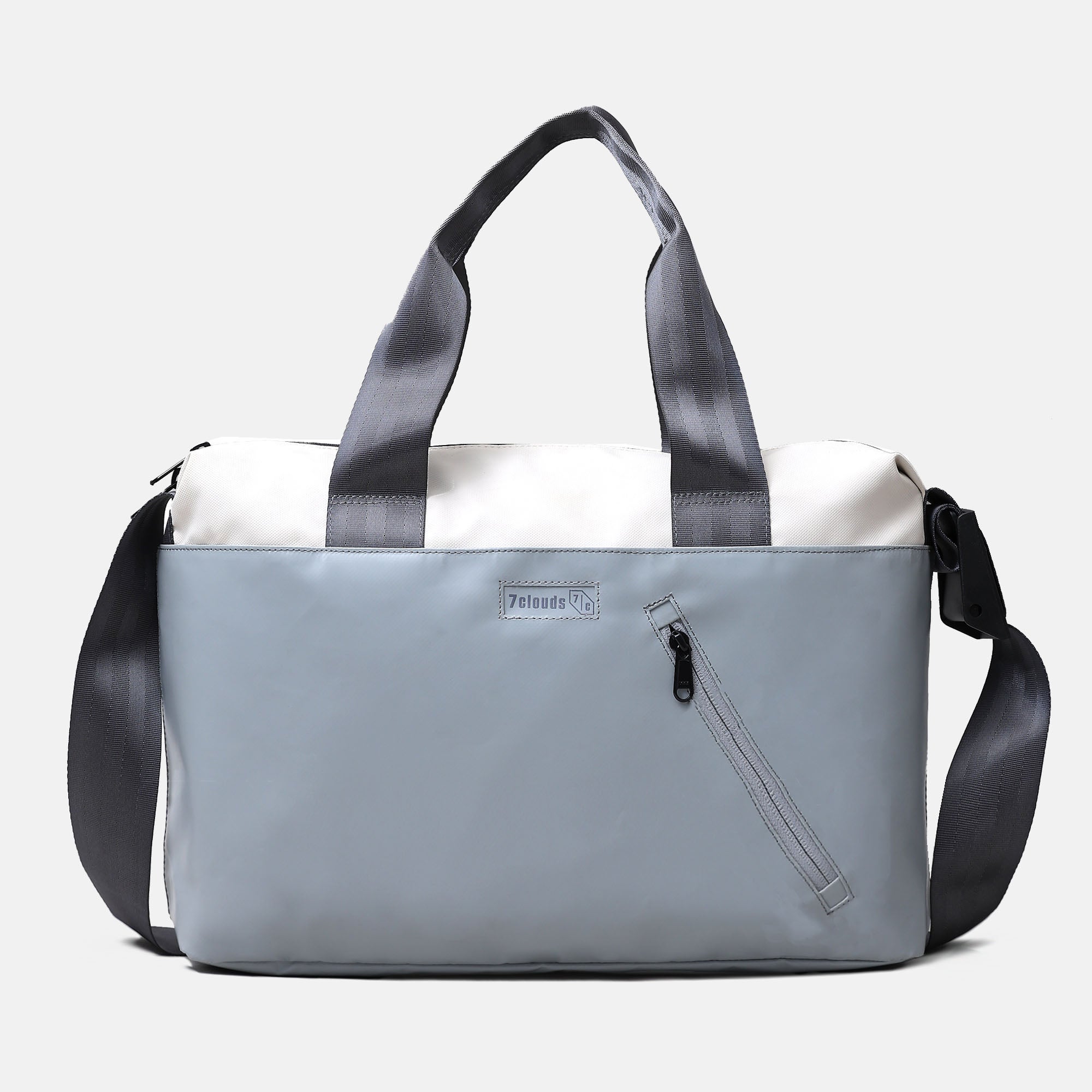 7clouds Erkan 7.1 black Laptop Messenger grey-off white Front