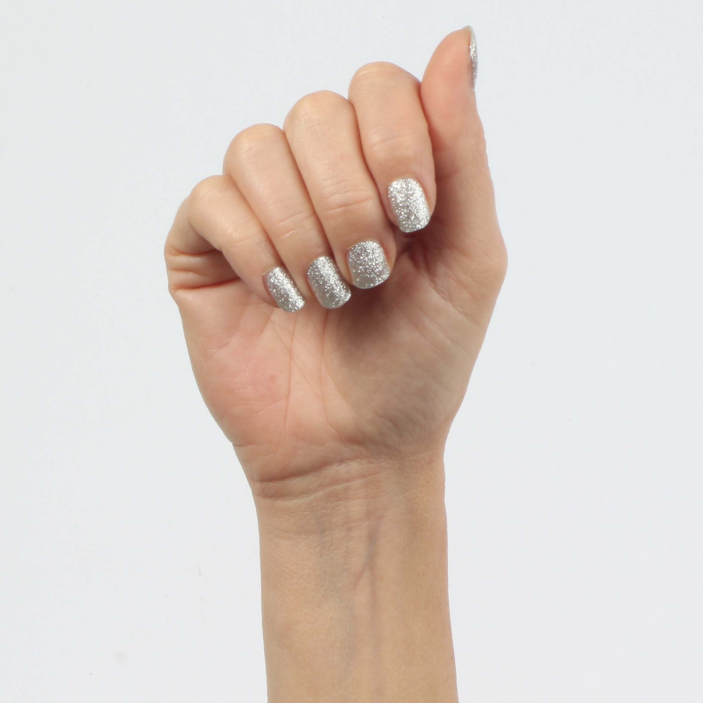 Laued nail wraps glitter silver lady nails