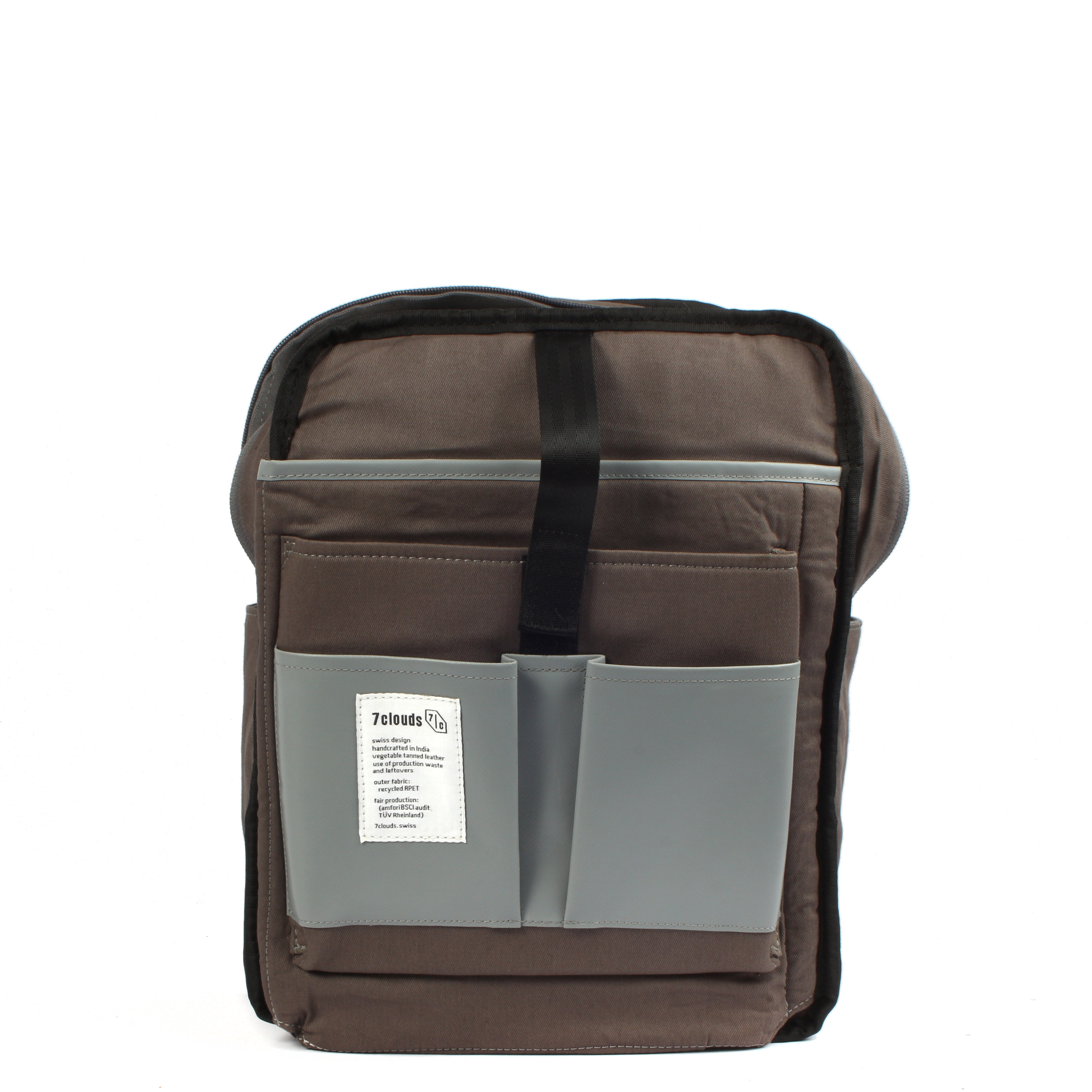 7clouds Neldem 7.2 grey-junglegreen sustainable lady shopper-laptopbackpack laptoppocket