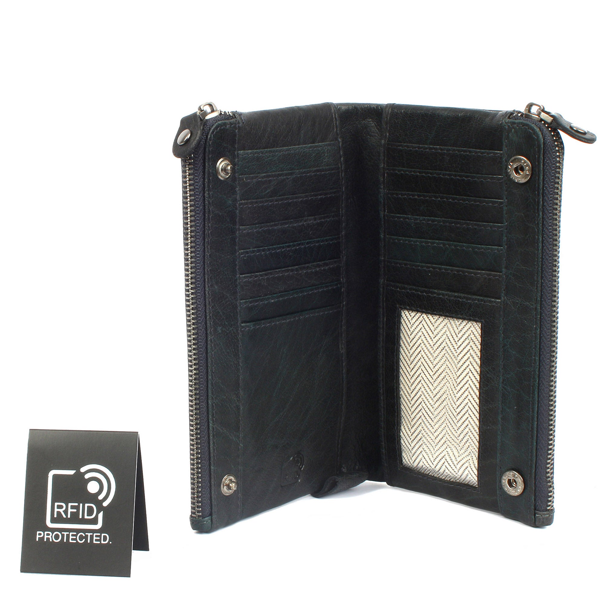 Margelisch London 2 sustainable RFID leather wallet inside card slots