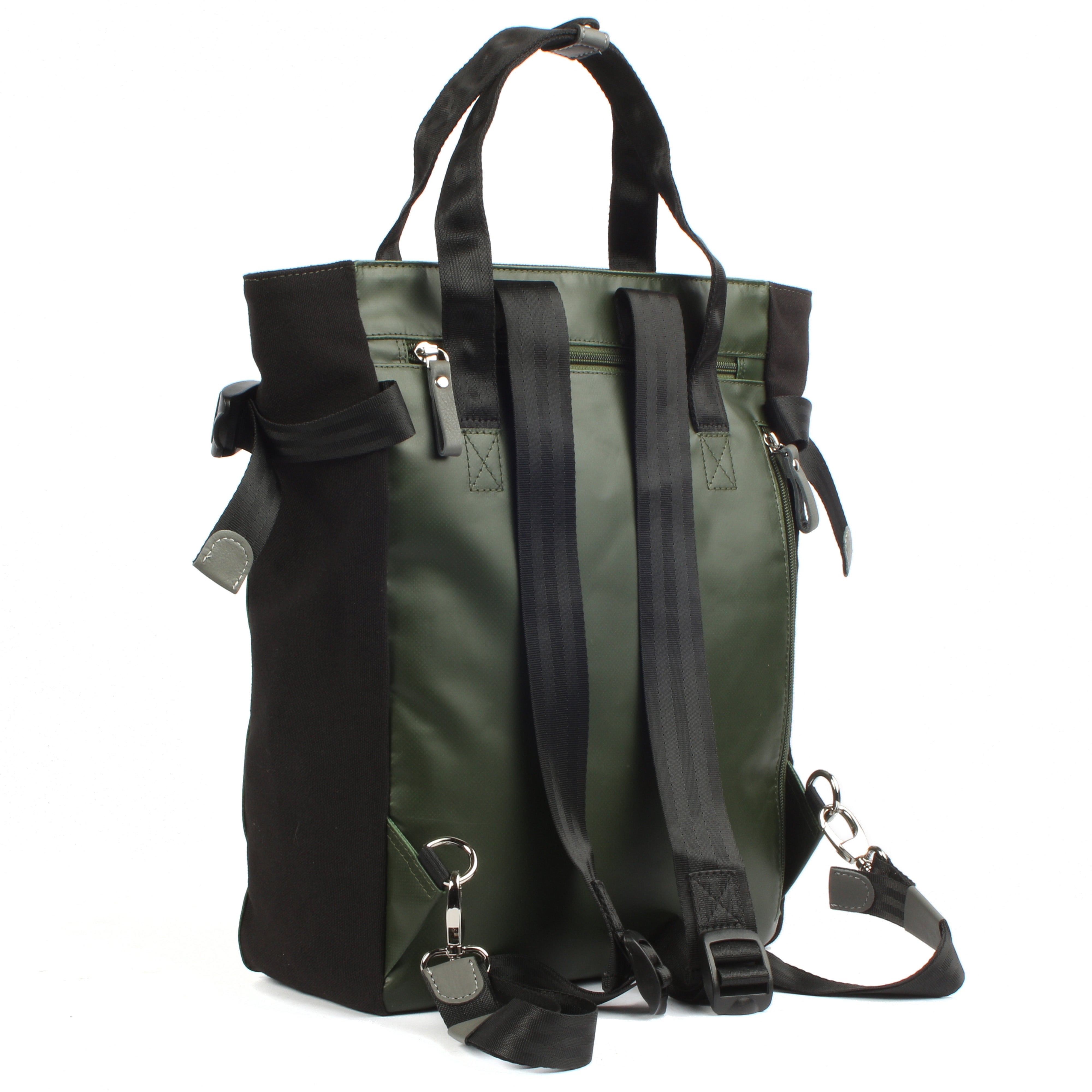 7clouds Mendo 7.4 junglegreen-laptop-shopper-backpack for ladies in RPET fabric-back