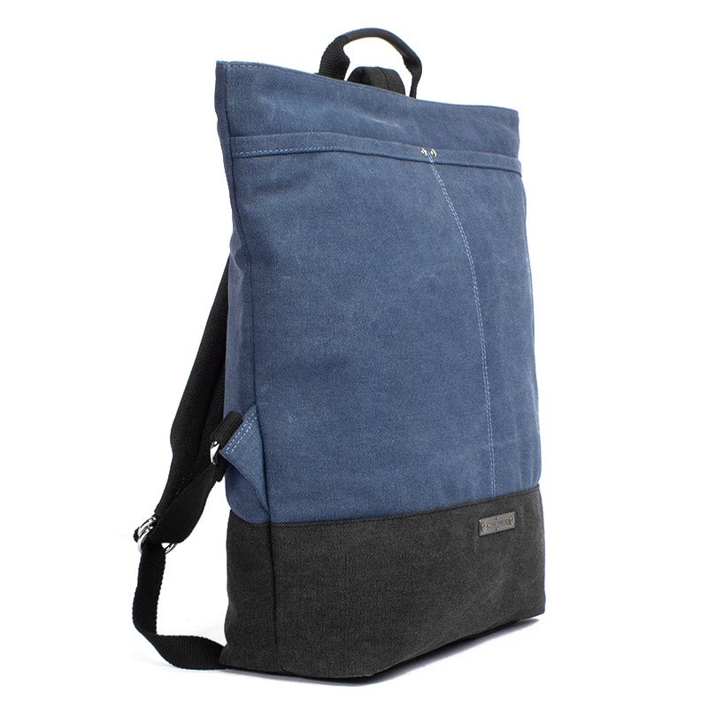 Margelisch Yoko 1 canvas denim charcoal sustainable laptop shopper sideview