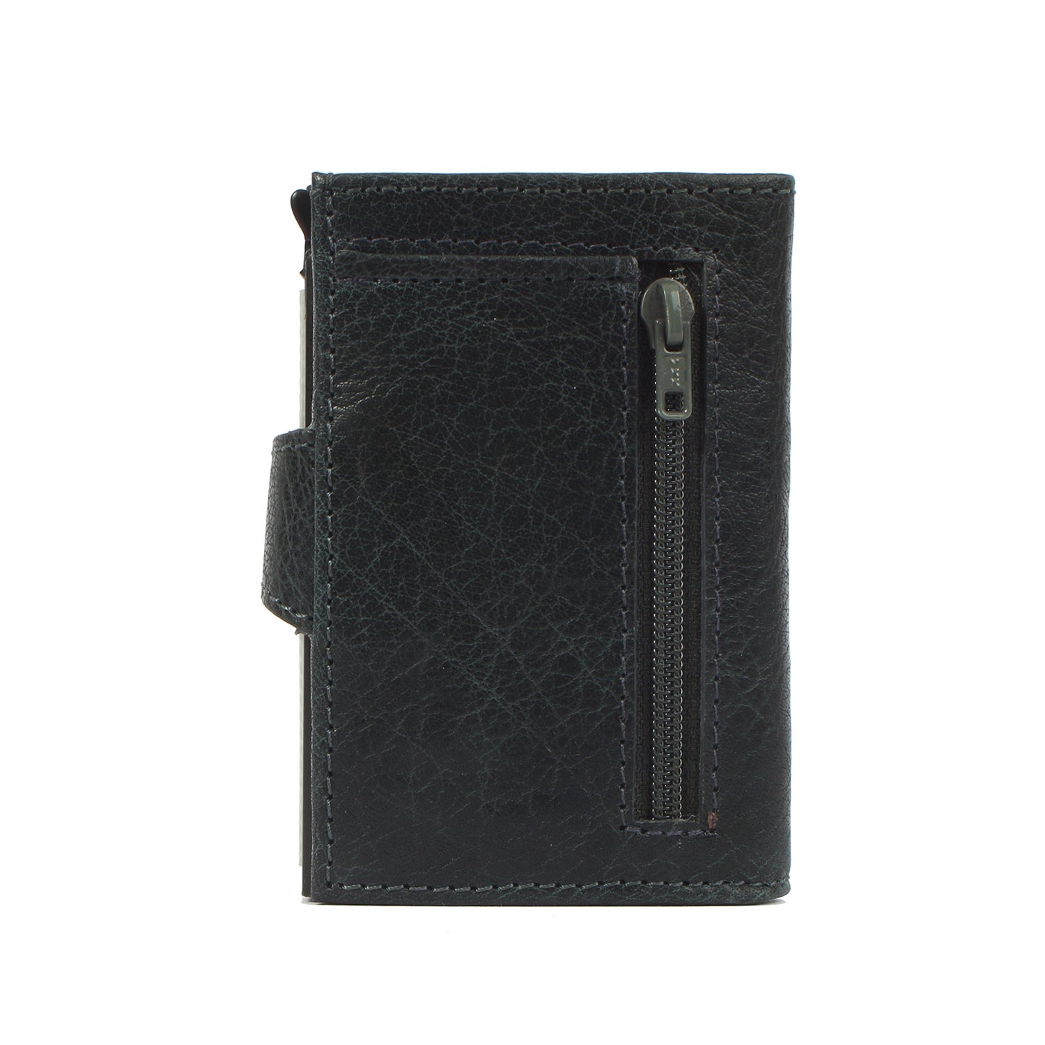 noonyu single leather rfid Börse steelblue back