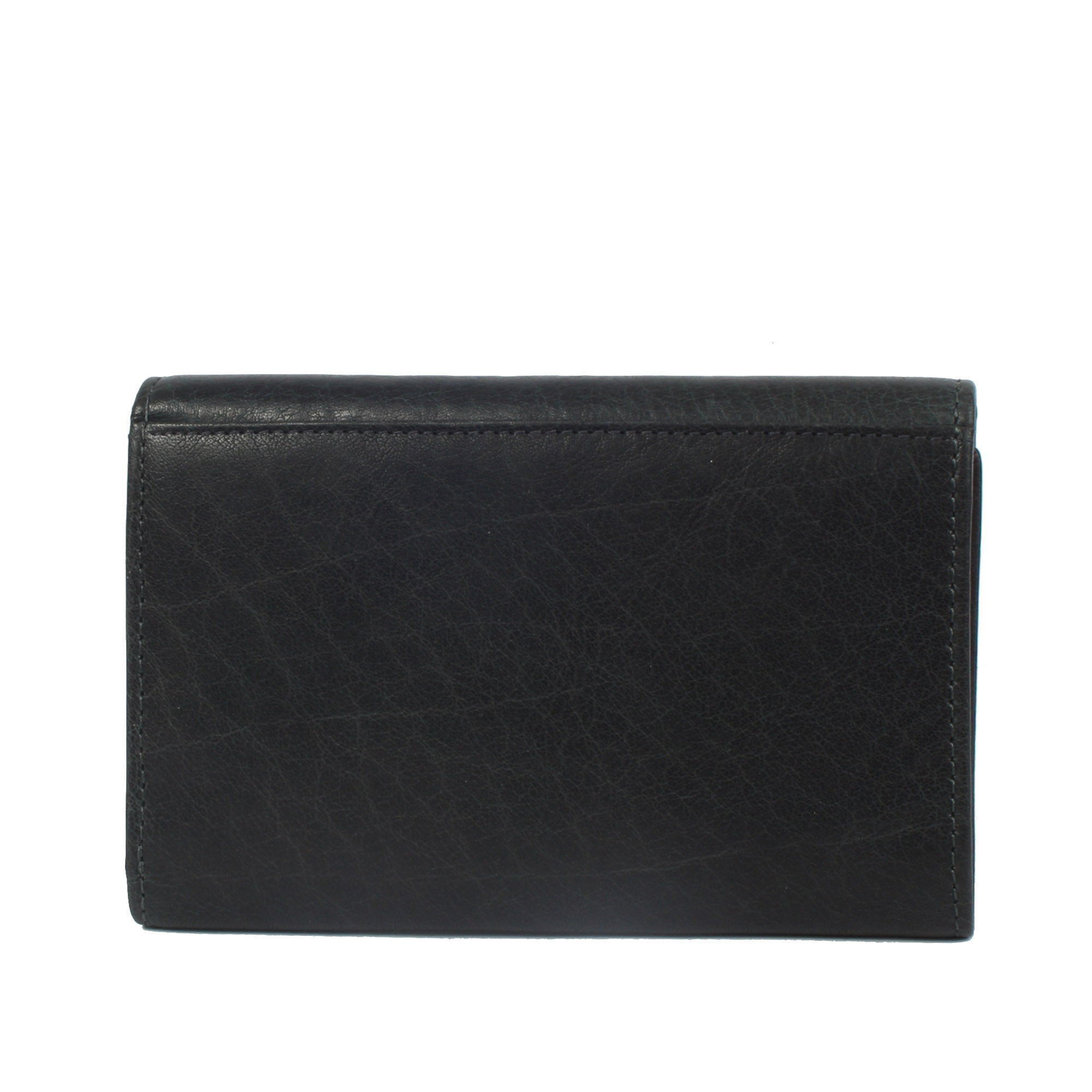 Margelisch Wien 1 nachhaltige RFID Damen-Lederbörse Rückseite schwarz