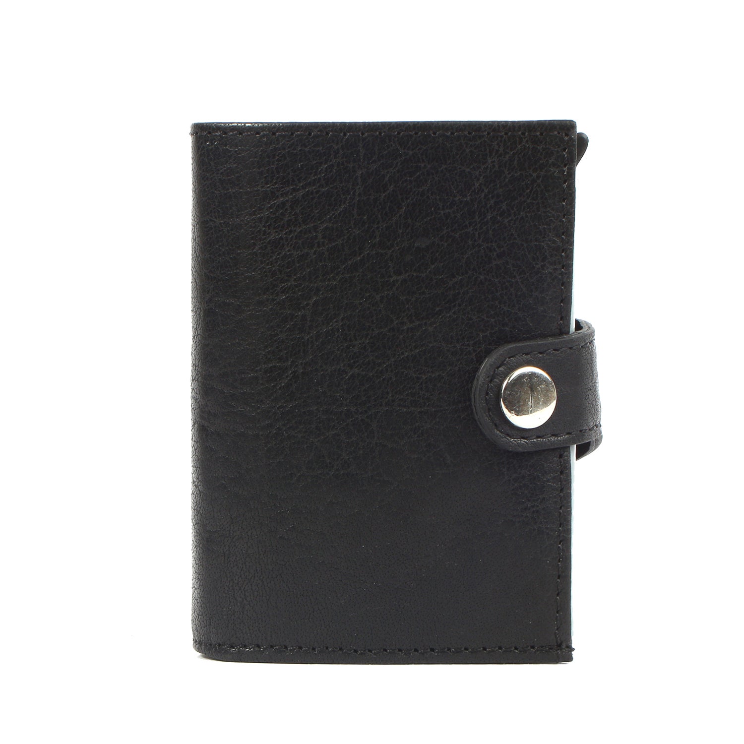 noonyu double leather RFID Börse deepblack front