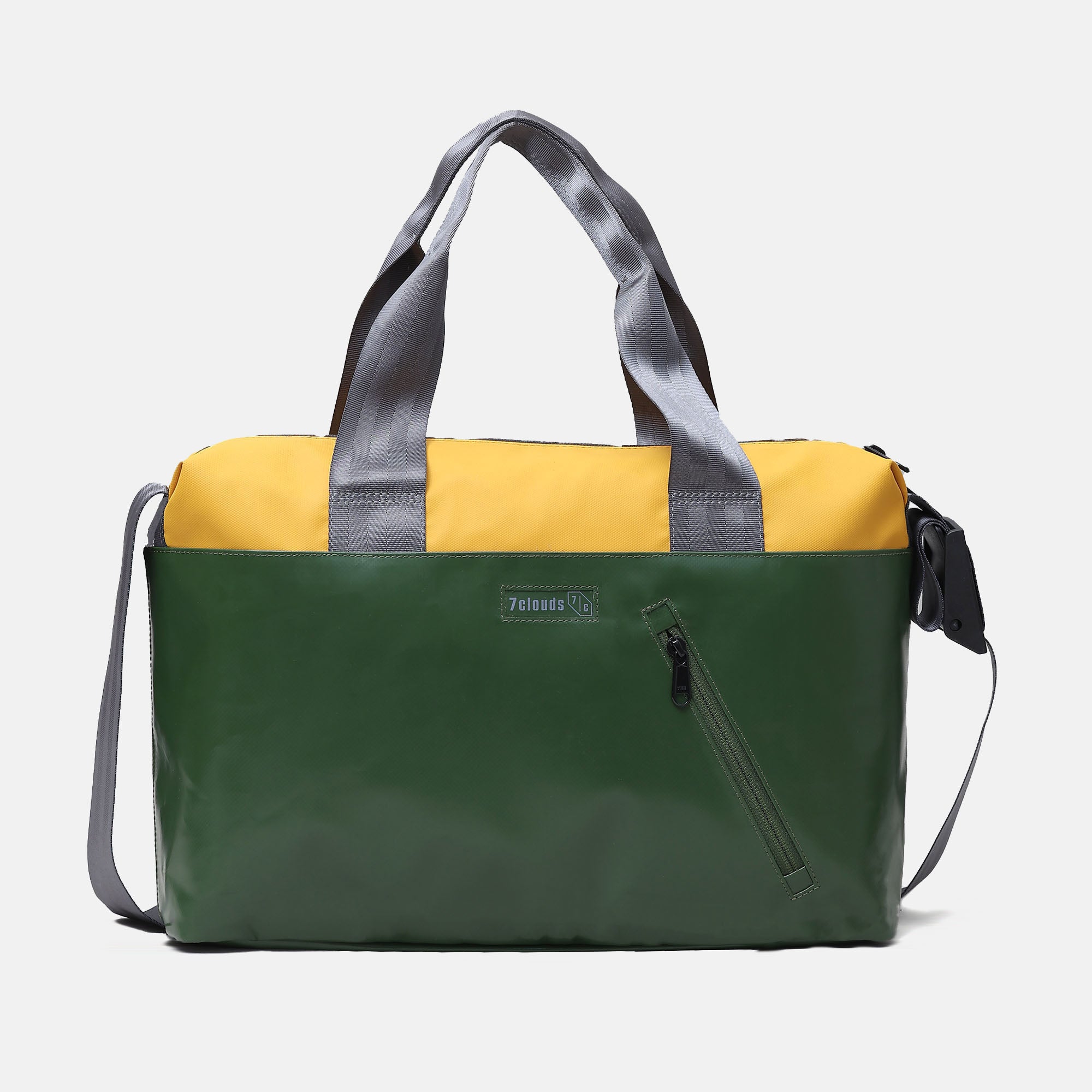 7clouds Erkan 7.1 black Laptop Messenger jungle green-yellow Front
