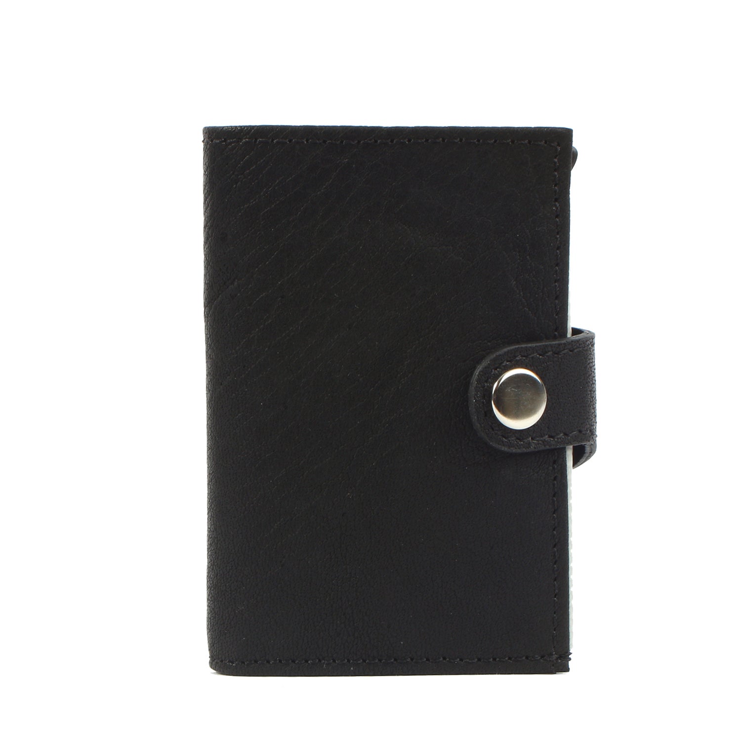 noonyu single leather RFID Börse deepblack front