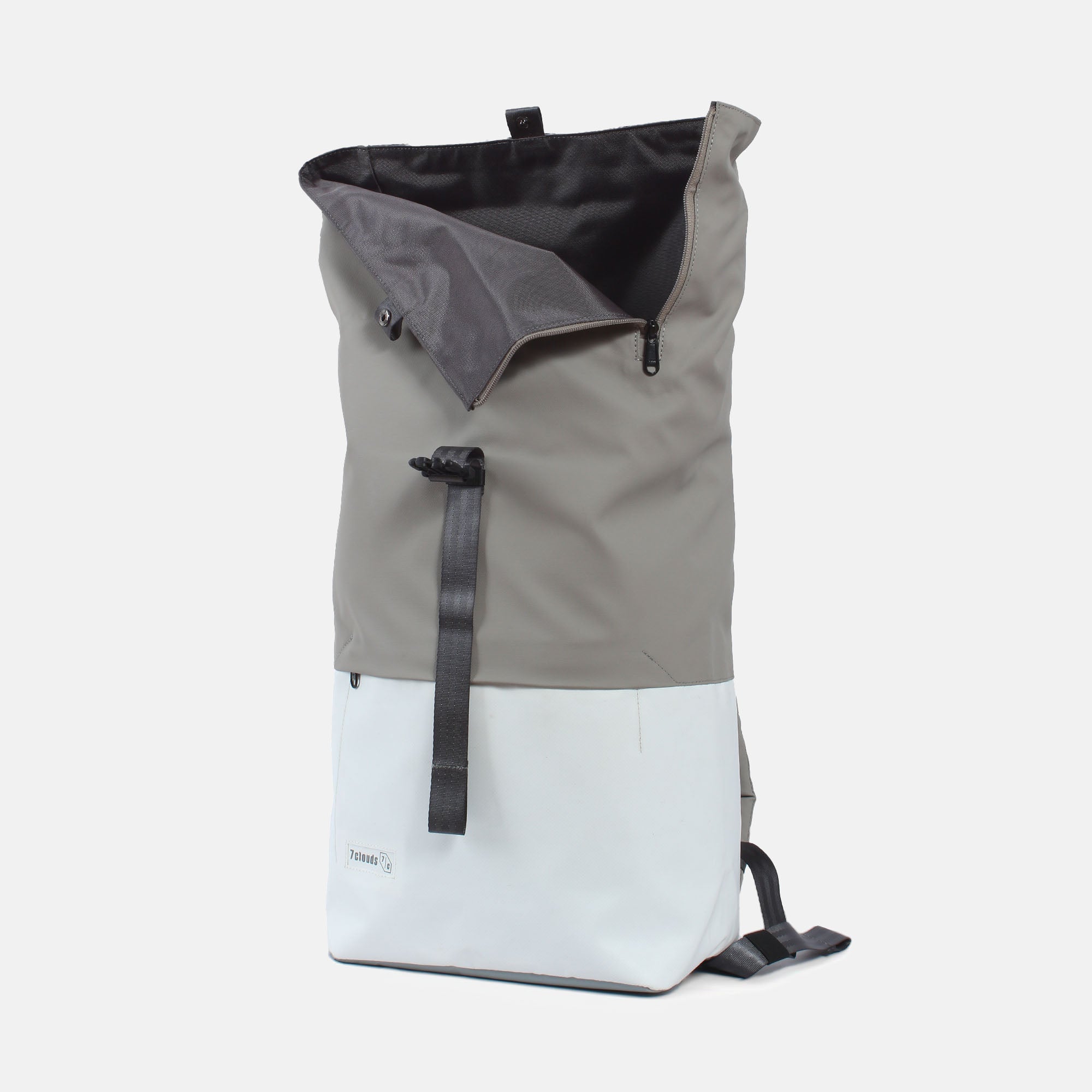 Laptop Rucksack Nomo 7.1 von 7clouds in white-fog grey Reissverschluss