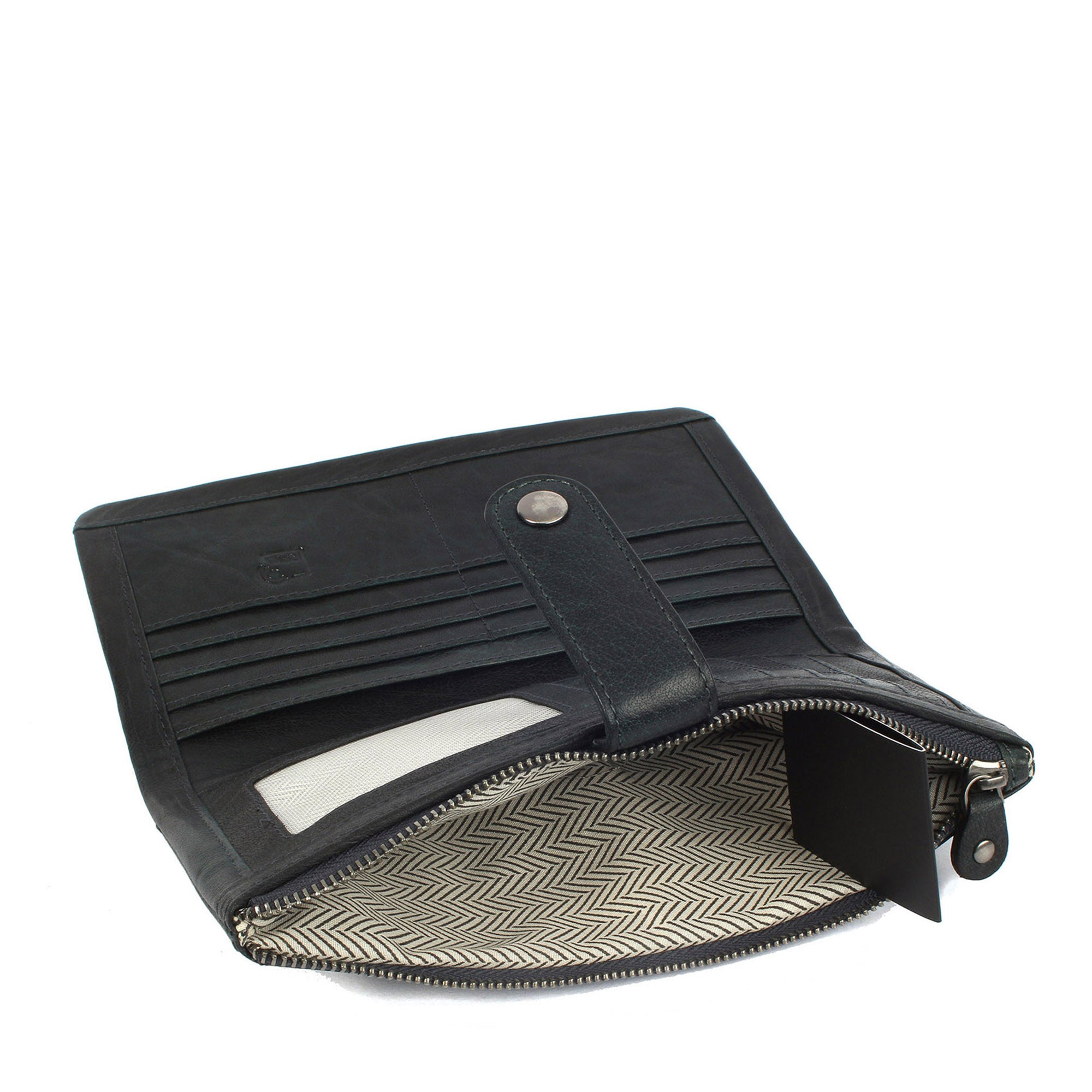 Margelisch New York 2 nachhaltige RFID Reisebörse in Leder Ansicht innen mit Futterstoff