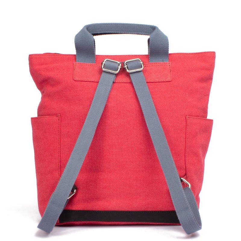 Margelisch Tacha 1 Canvas red laptopbackpack padded backside