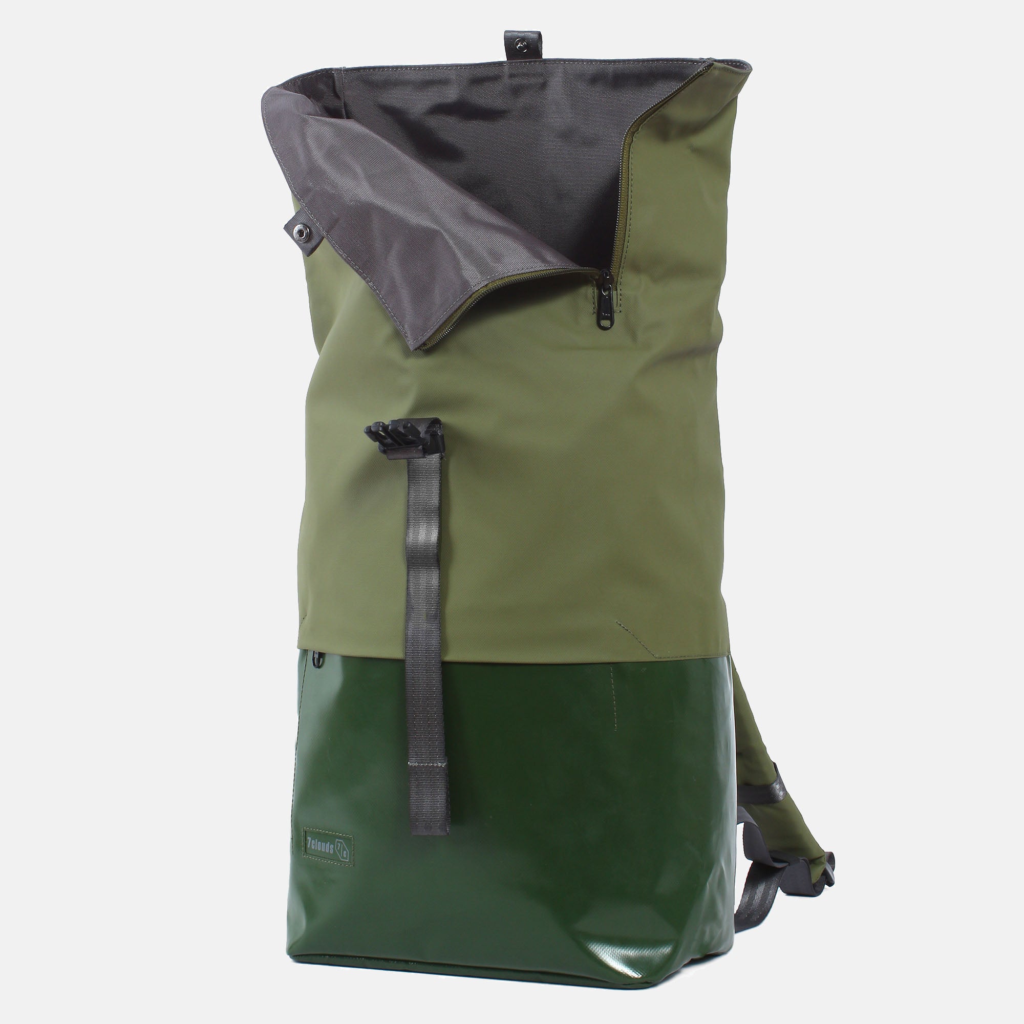laptop backpack Nomo 7.1 jungle green-mud green zip