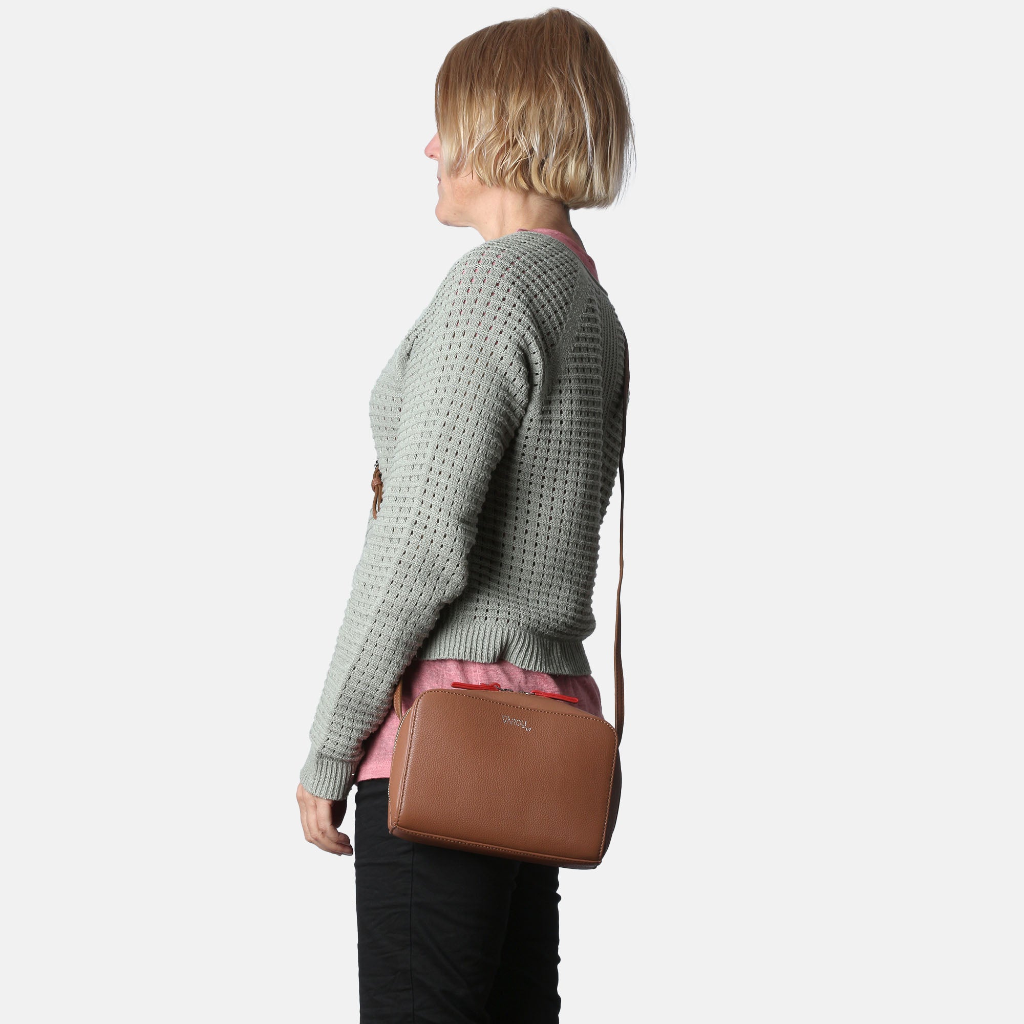 Vargu Loreen 1 leather design shoulder bag tan mood