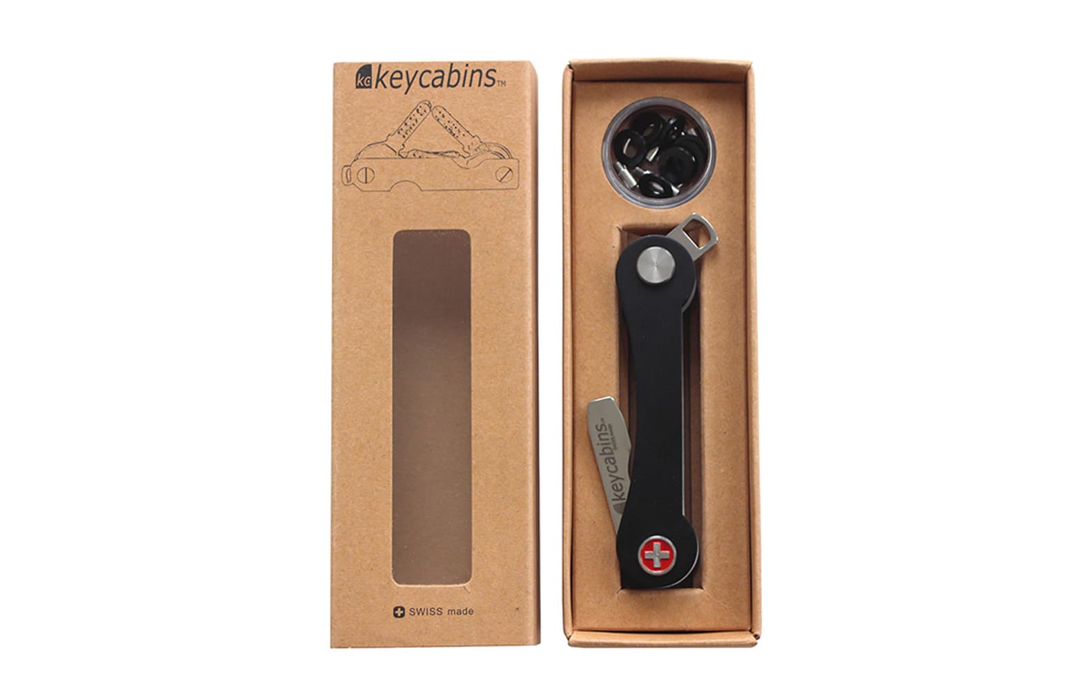 keycabins, keychain, key holder, key organizer, packaging, kraft paper, swiss made