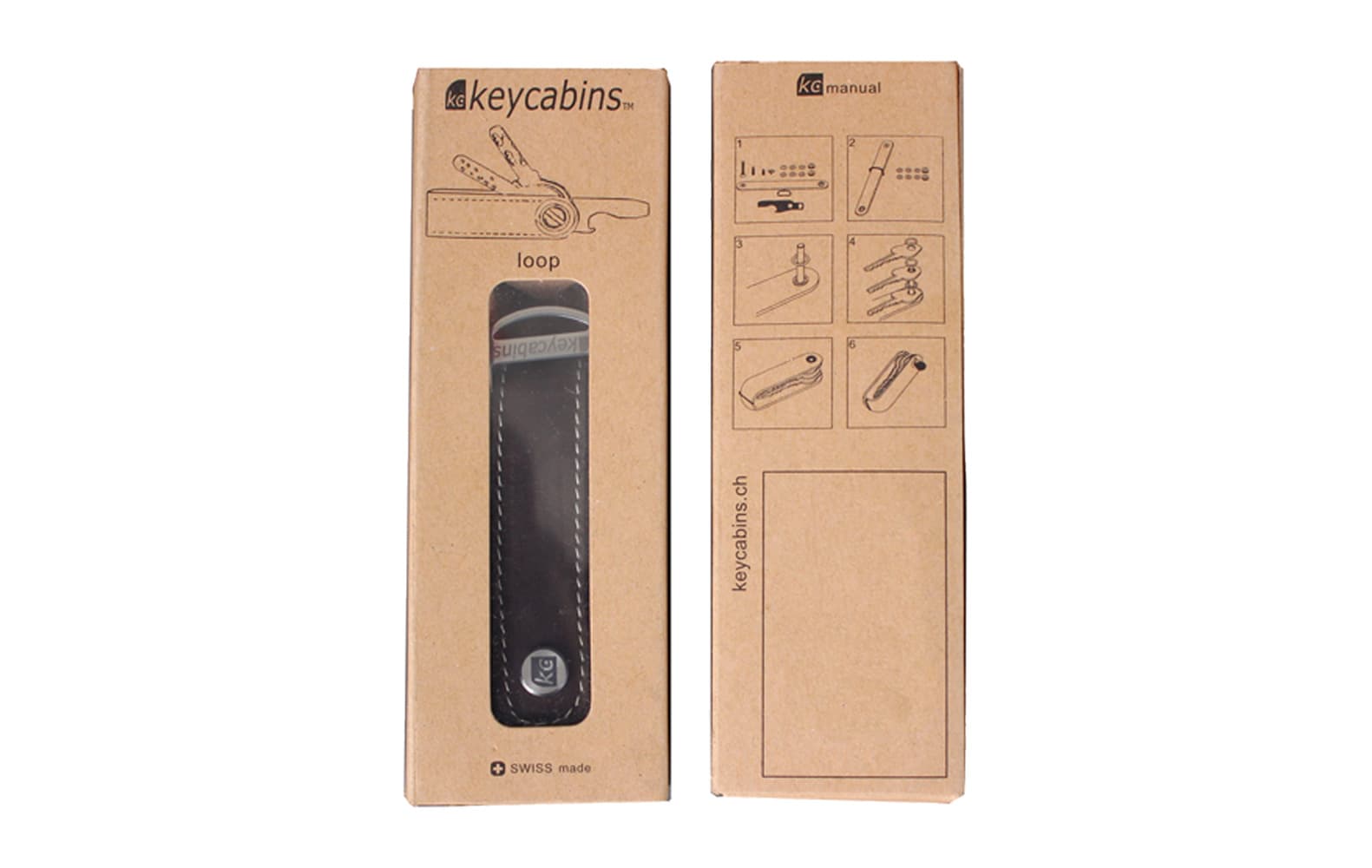 keycabins loop, Schlüsselanhänger, Schlüssehalter, Schlüsselorganisierer, Verpackung, Kraftpapier, swiss made