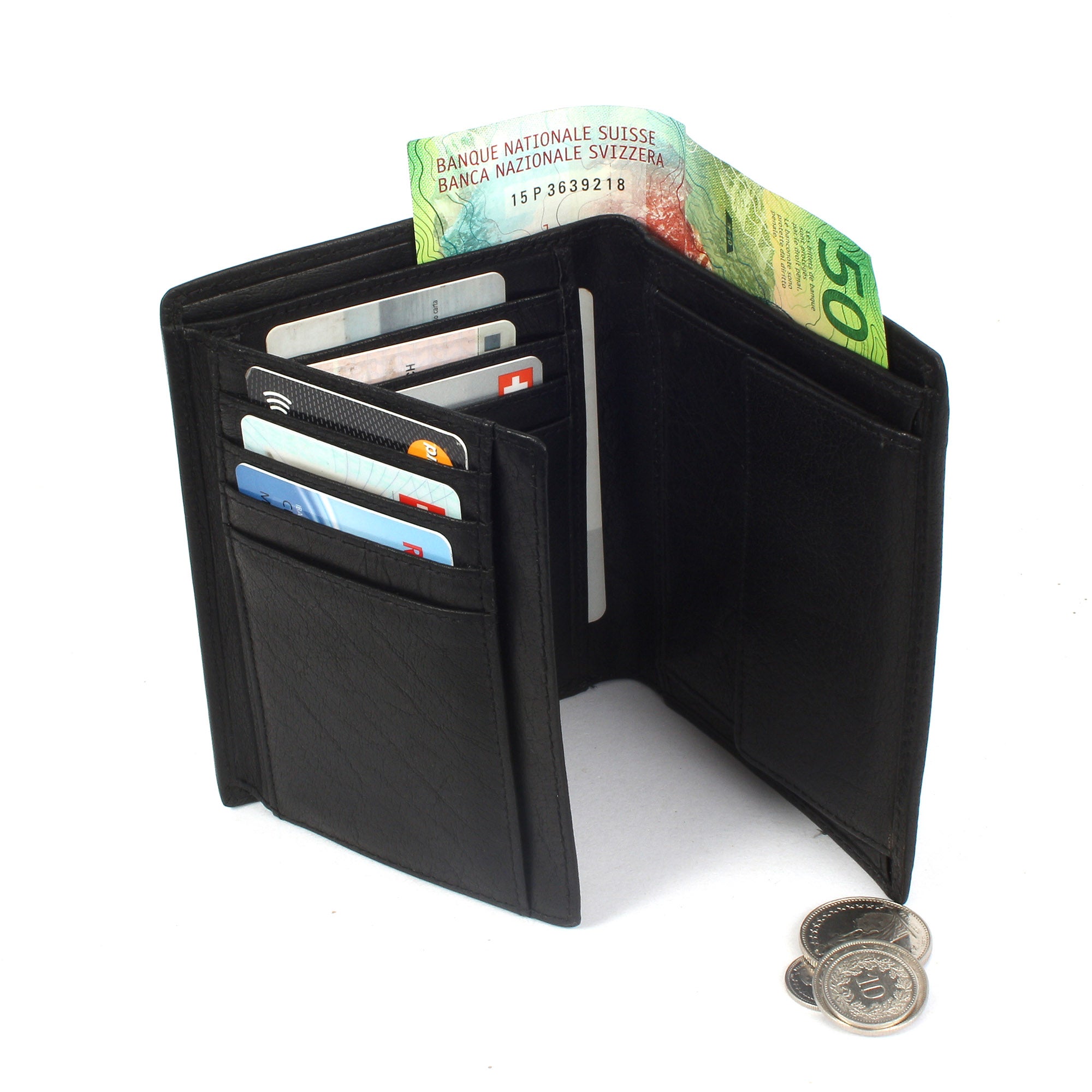 Margelisch Texas 2 sustainable RFID leather wallet for men  inside with creditcards and bills