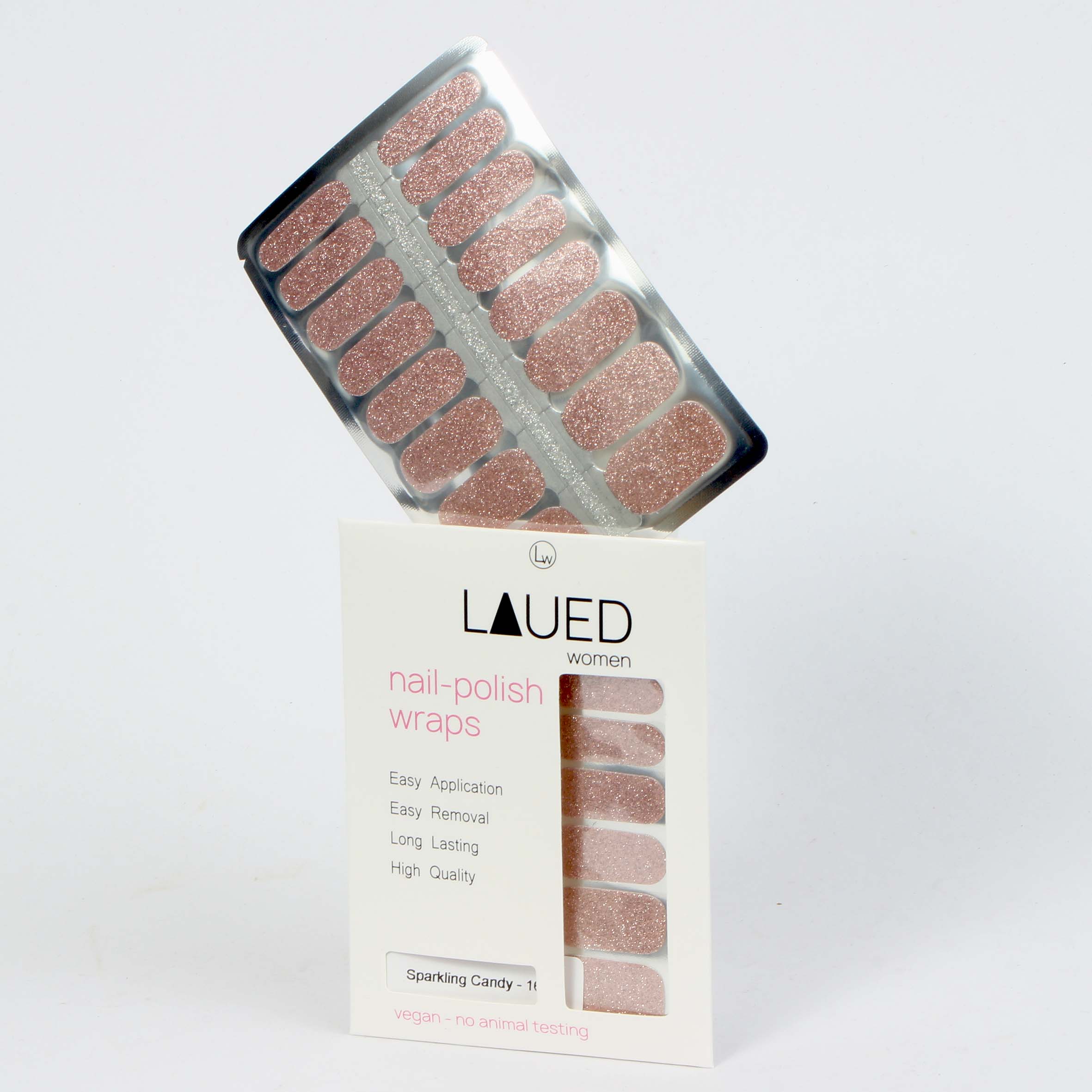 Laued nail wraps glitter sparkling candy packing