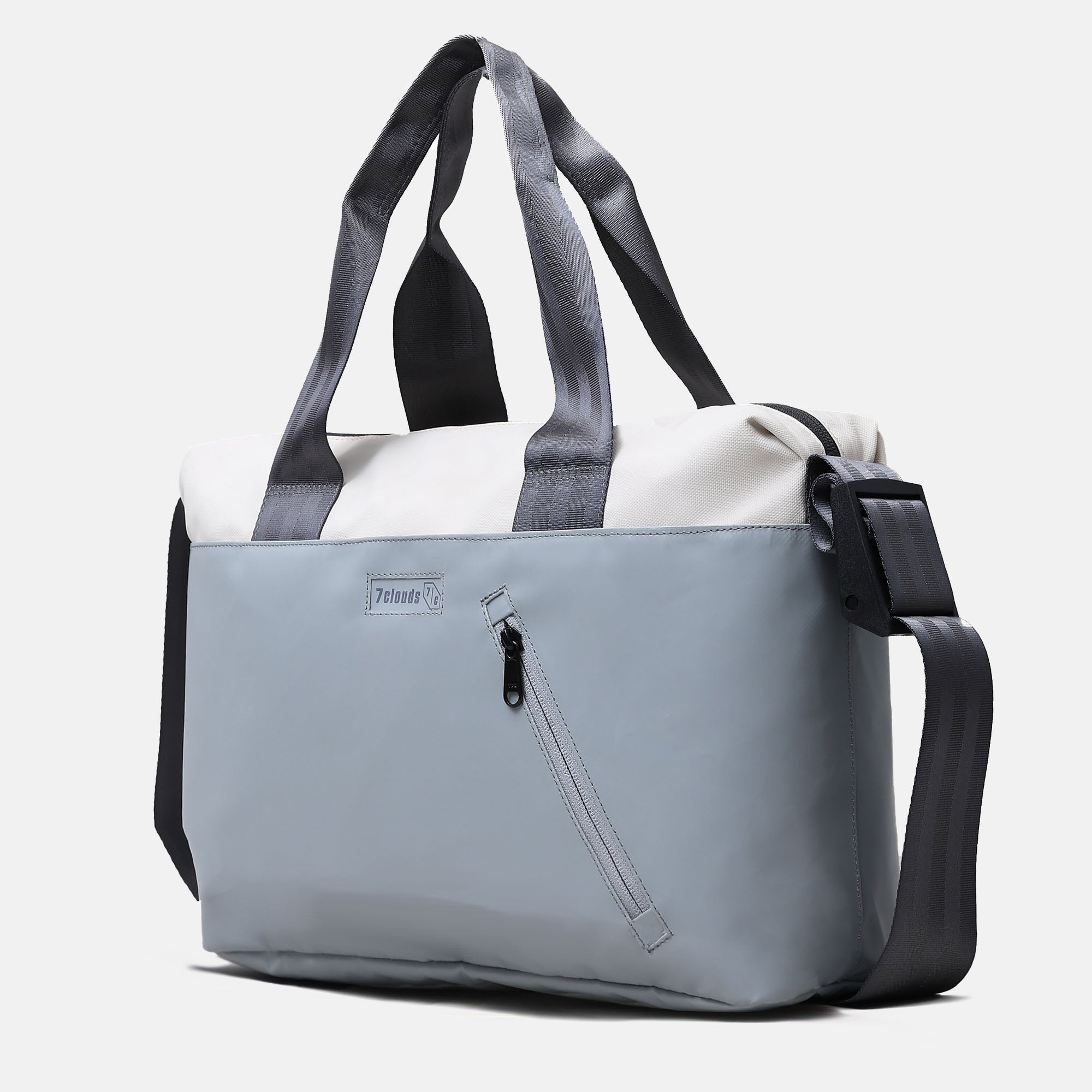 7clouds Erkan 7.1 black Laptop Messenger grey-off white seitlich