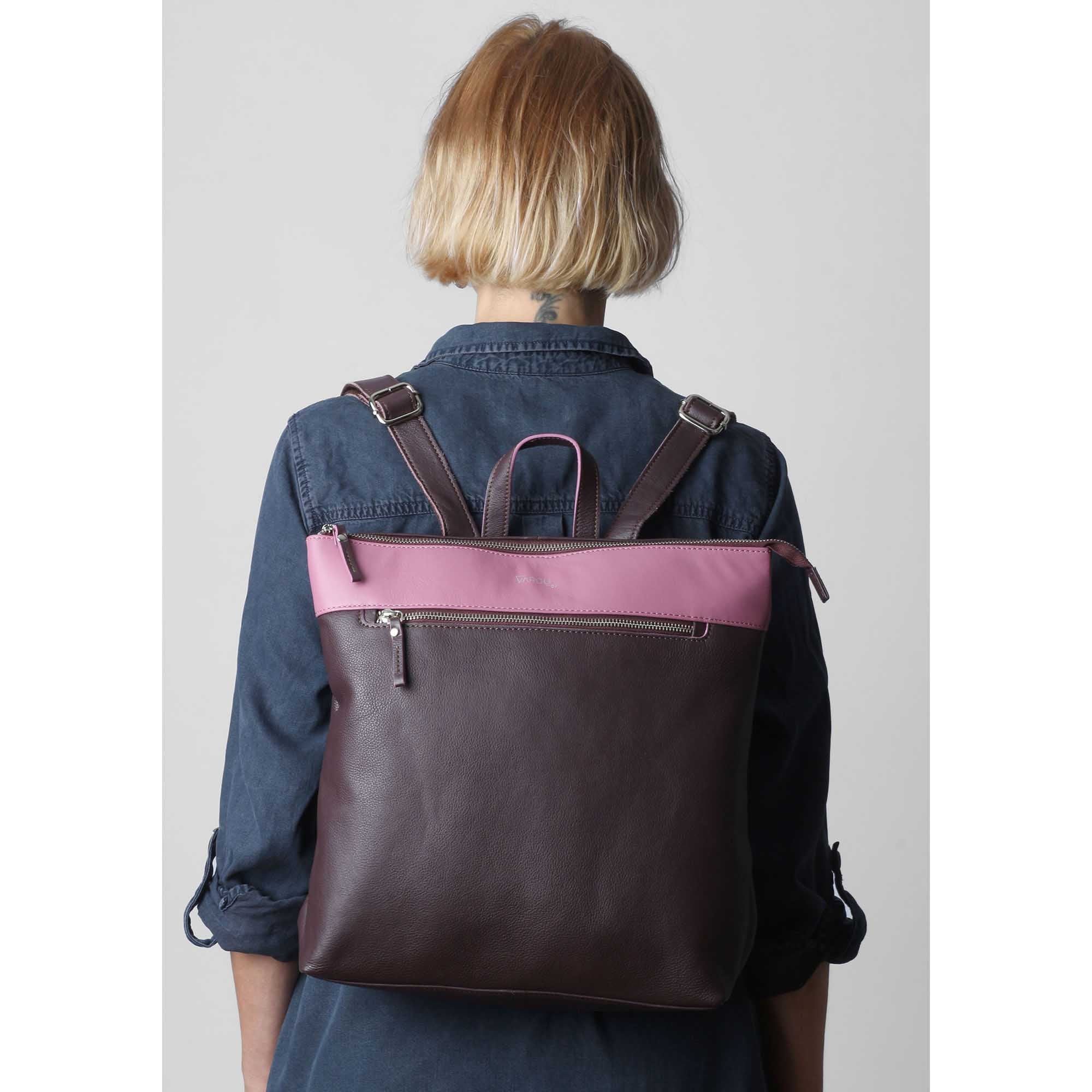 Vargu Femen 1 leather backpack women burgundy-mauve mood