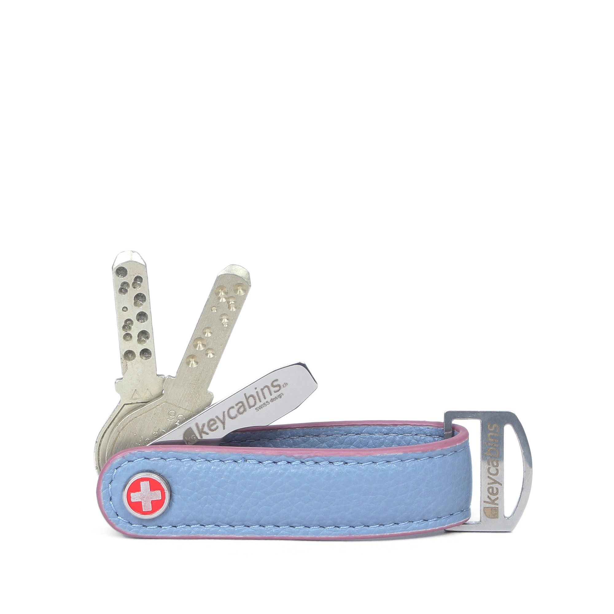 keycabins Leder-Loop S4 sky blue-burgundy
