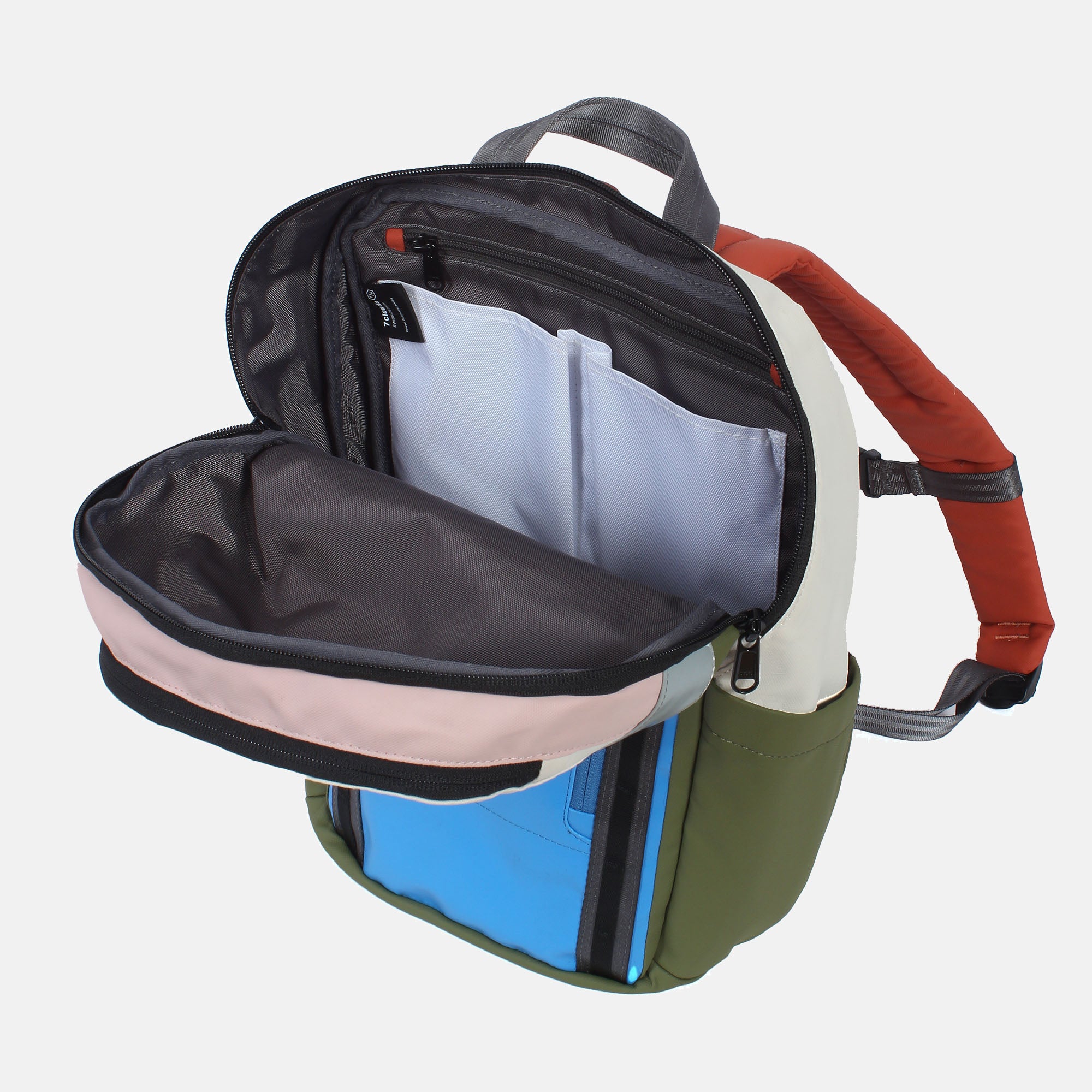 backpack Tike 7.1 light blue-mix from 7clouds inside pockets