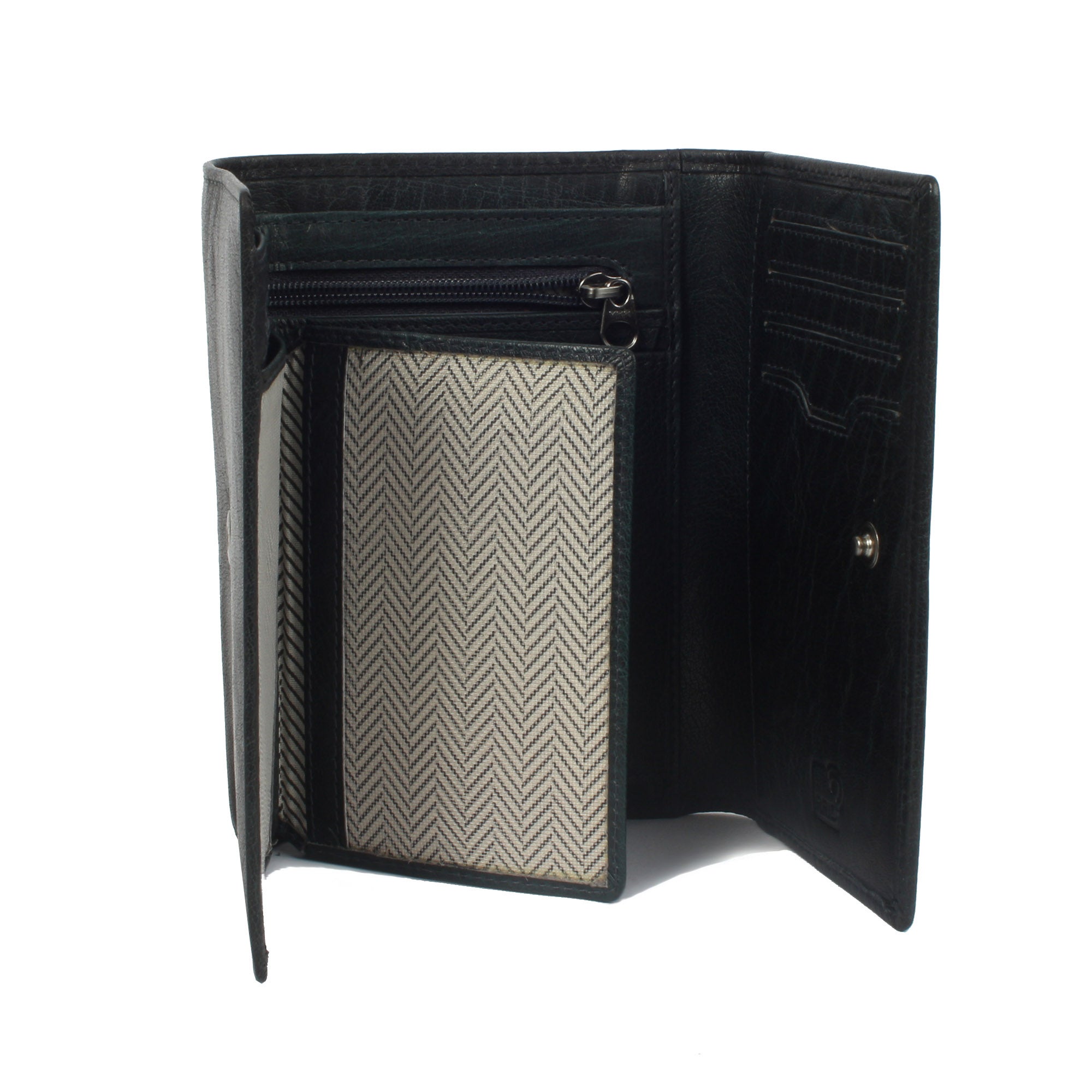 Margelisch Wien 1 nachhaltige RFID Damen-Lederbörse Ansicht Innenfächer