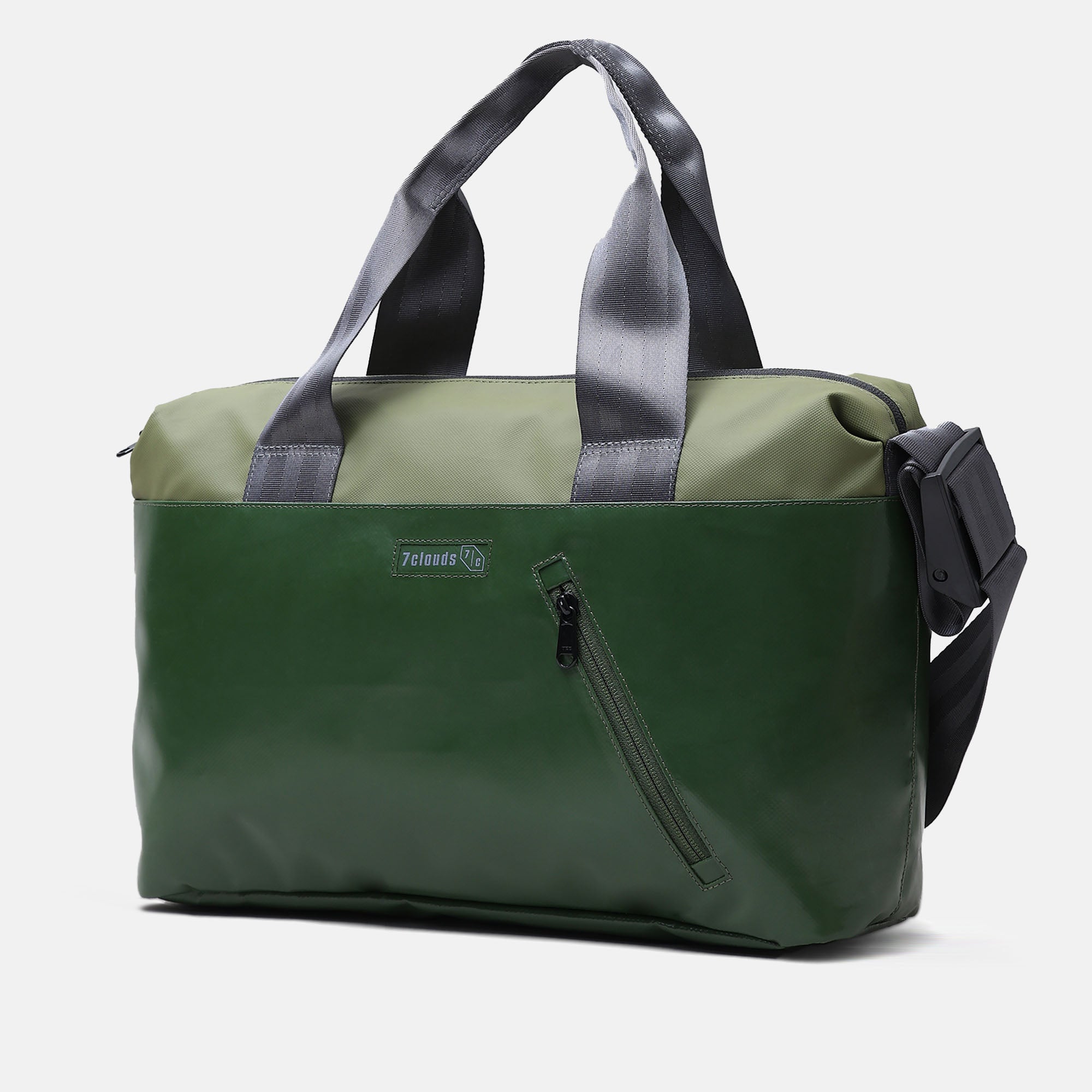 7clouds Erkan 7.1 black Laptop Messenger jungle green Front-mud green 