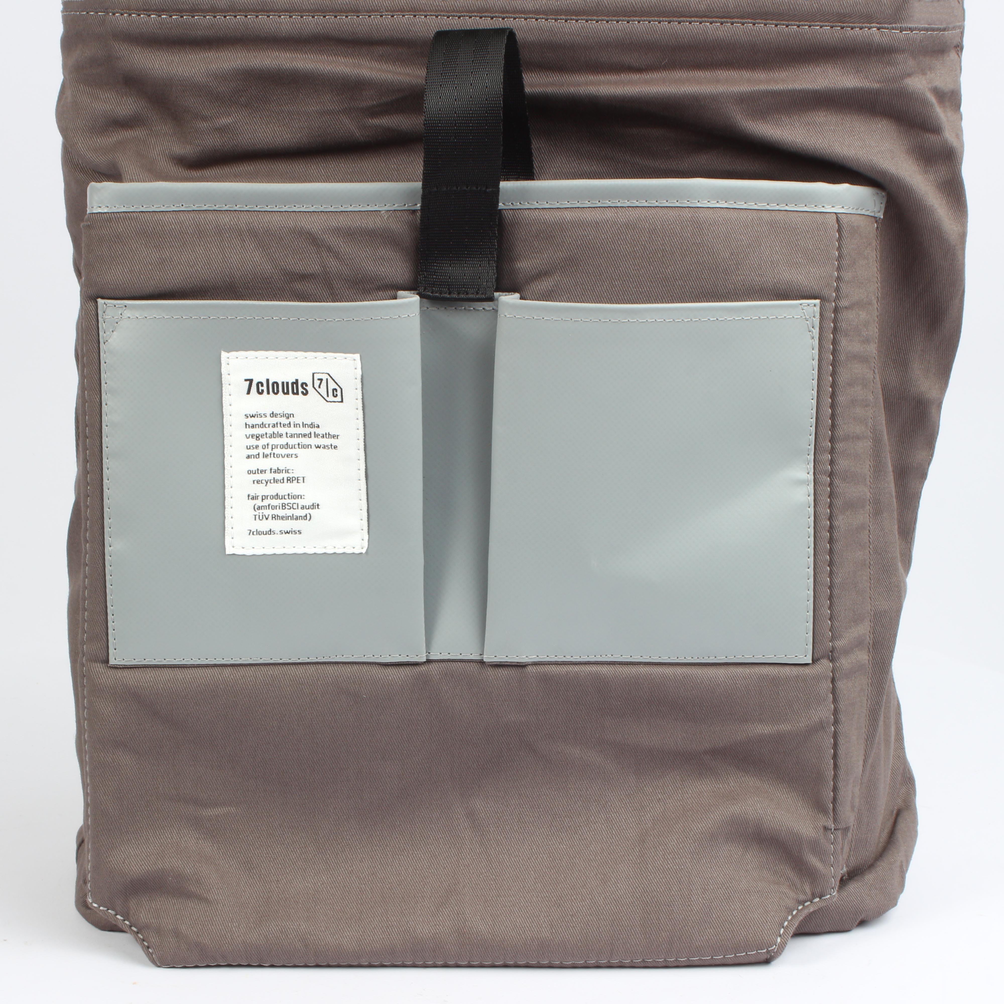 7clouds Belis 7.1_grey-blue_inside 7clouds Belis 7.1 grey-blue nachhaltiger Damenrucksack innen Laptopfach