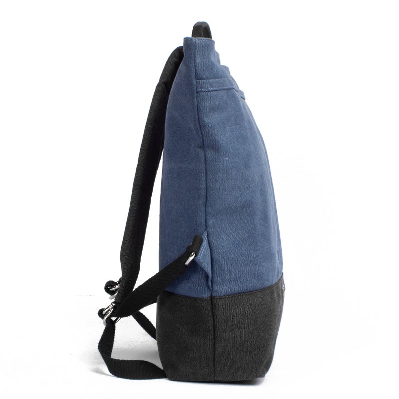 Margelisch Yoko 1 Canvas denim charcoal nachhaltiger Shopperrucksack Seitenansicht