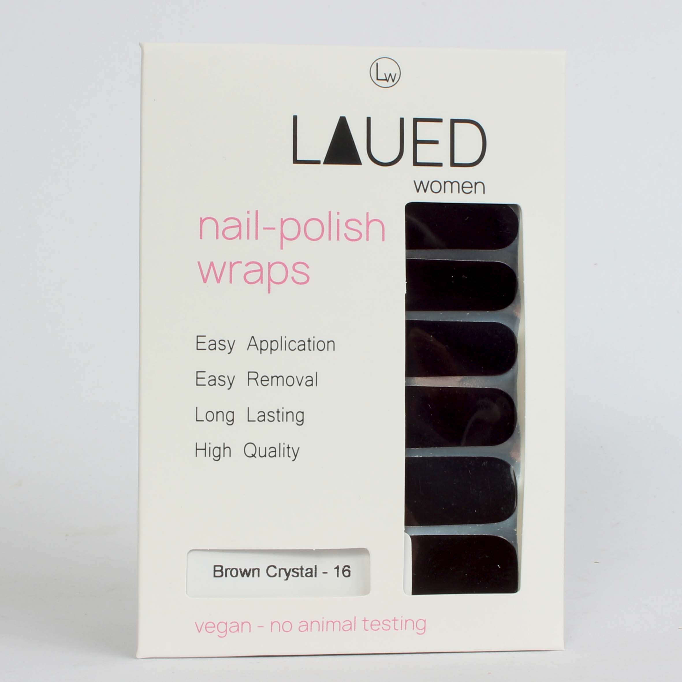 Laued nailwraps brown crystal packaging